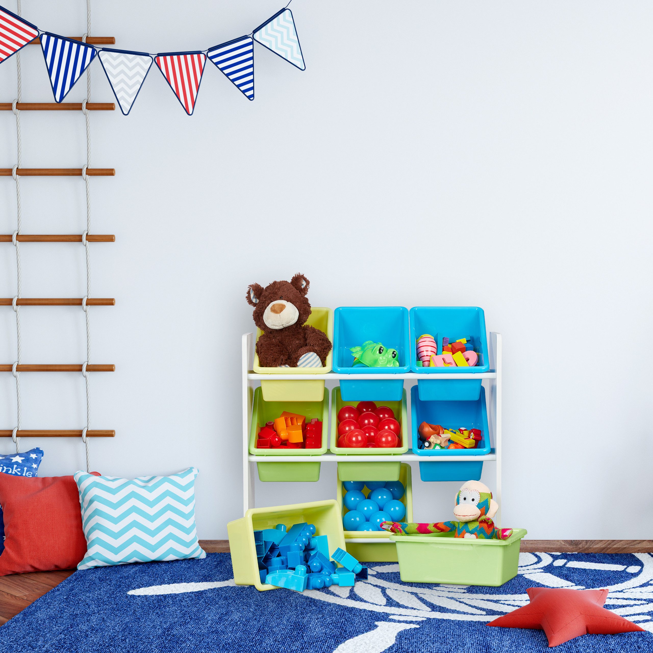 relaxdays Kinderregal mit 9 Boxen und günstig online kaufen