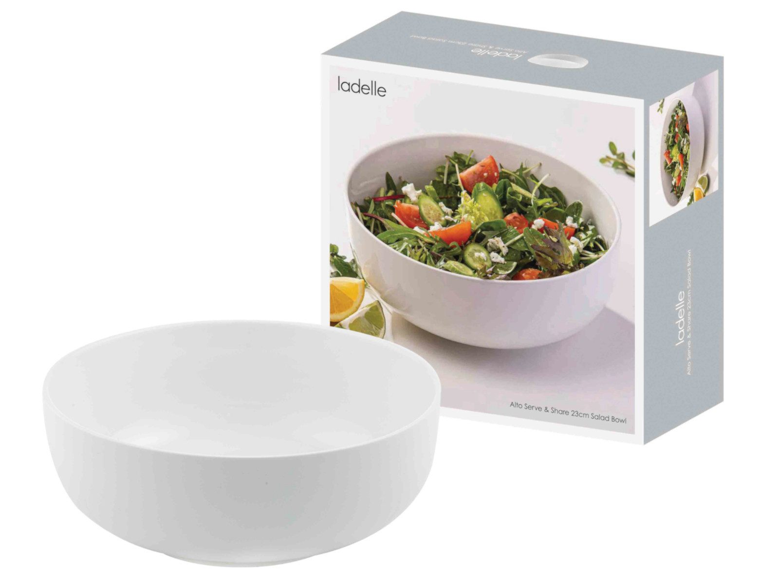 Ladelle Salatschüssel Alto Serve & Share Salatschüssel weiß 23cm, Porzellan, (Schüsseln & Schalen)