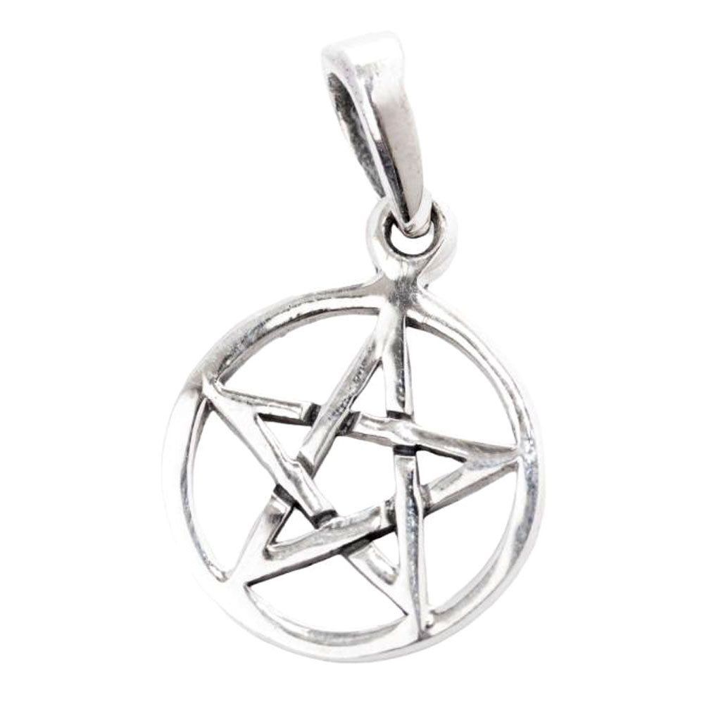 Kettenanhänger Pentagramm sehr klein Schmuck Anhänger 925er Silber Pentagramm 21x12mm