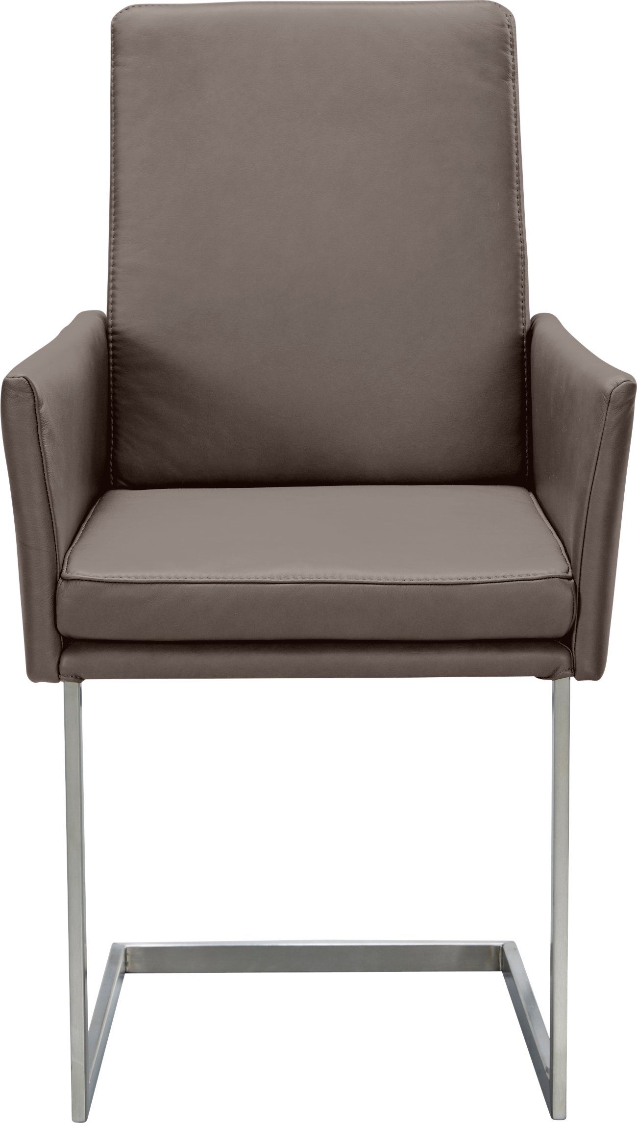 K+W Komfort & Wohnen Armlehnstuhl, stabiles Hochkantrohr, Untergestell in Edelstahloptik oder schwarz