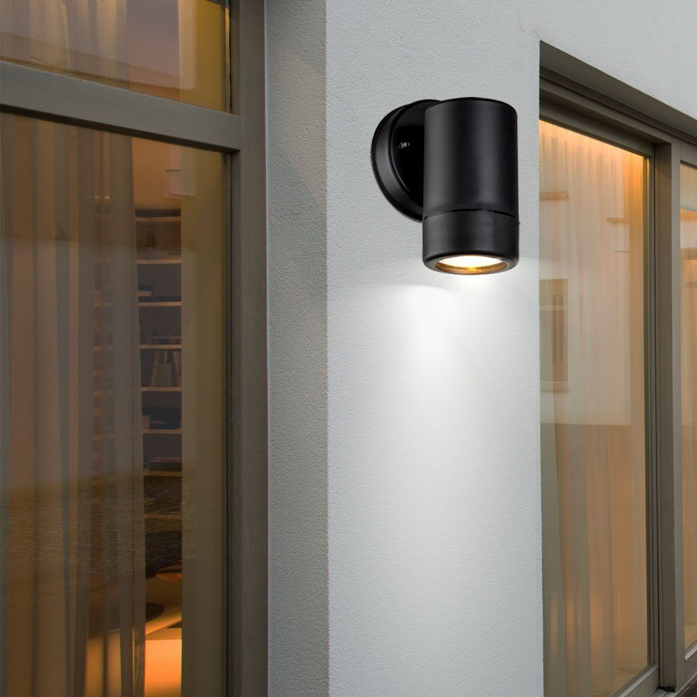 etc-shop Design Leuchtmittel IP44 schwarz Strahler Down Außen inklusive, Bereich Terrassen Leuchte Wand Außen-Wandleuchte, nicht