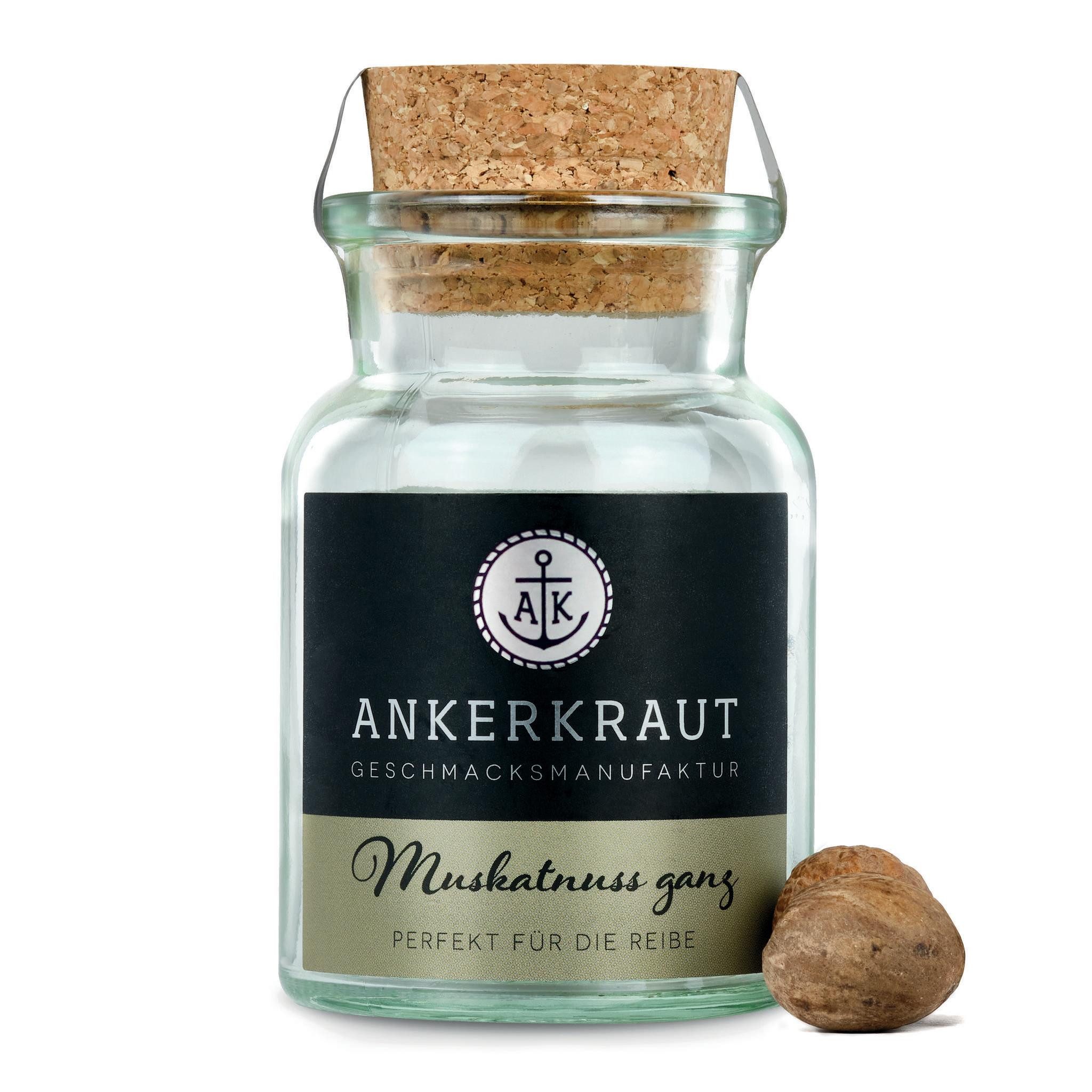 Ankerkraut Gewürz Muskatnuss, ganz, Muskatnuss, ganz, 6 Stück im Korkenglas