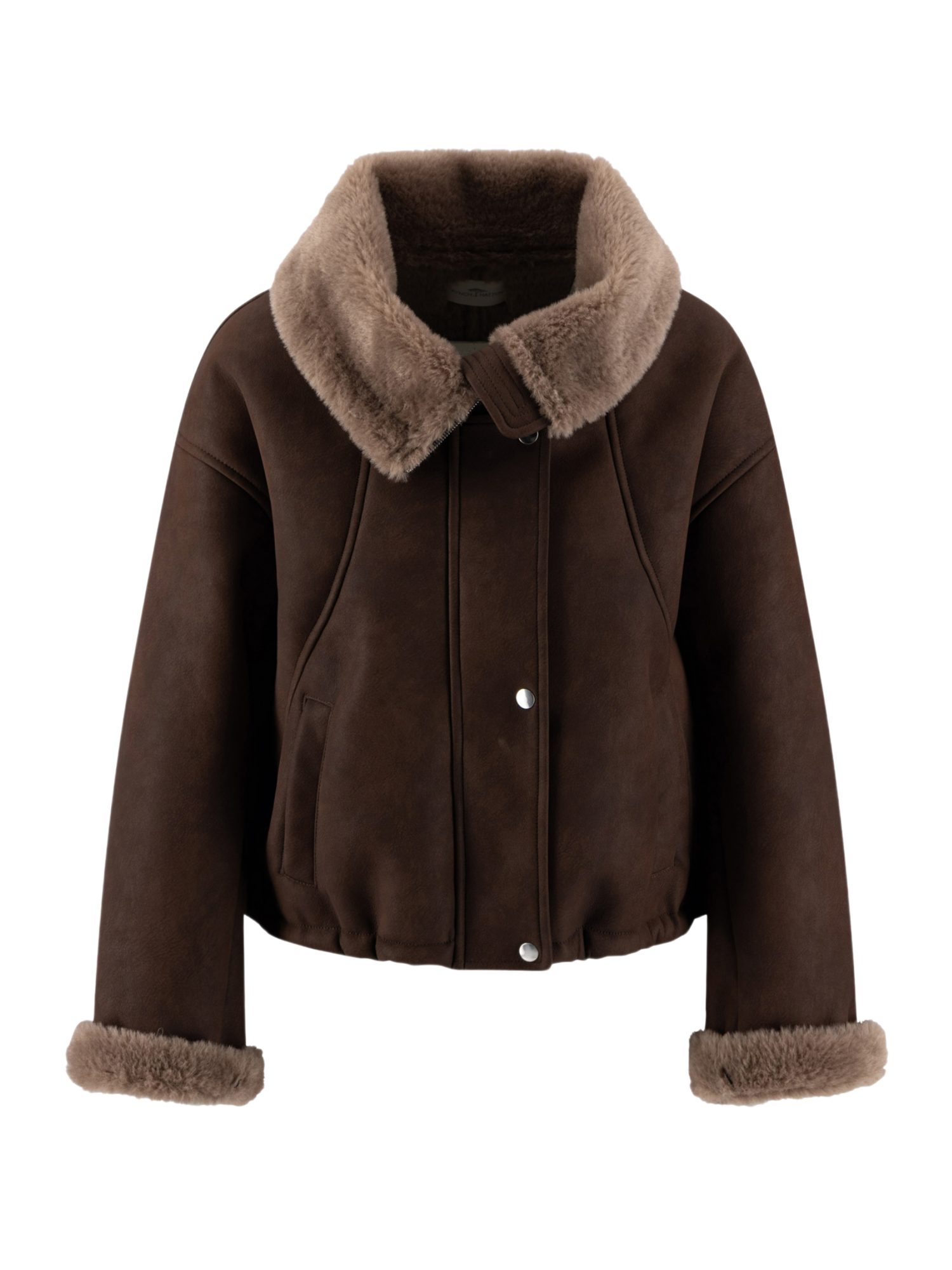 FYNCH-HATTON Fellimitatjacke braun,Outdoor,Polyurethan,Unifarben,Umlegekragen,Langarm,Modern Fit