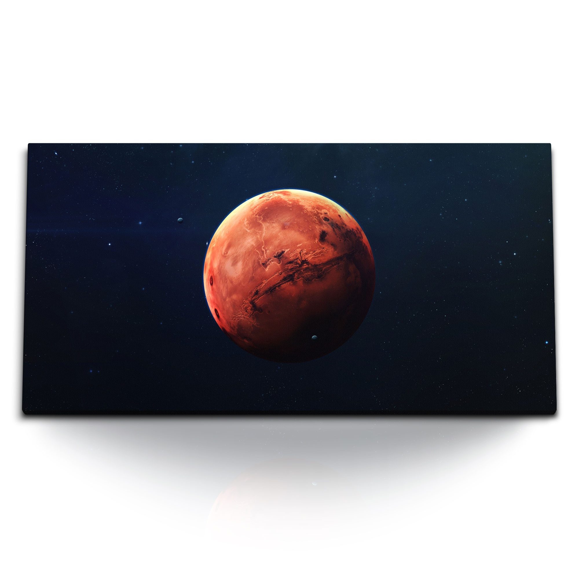 Leinwandbild Kunstdruck Bilder 120x60cm Roter Planet Mars Weltall Sterne Kosmos
