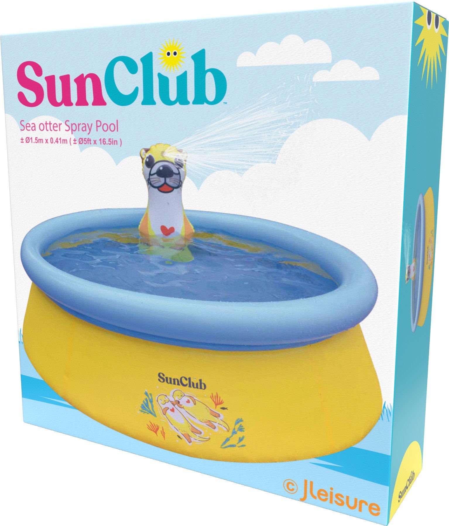 SunClub Planschbecken »Planschbecken 150 x 41 cm«, (Kinderpool mit  aufblasbarem Luftring, 1-tlg., aufblasbares Kinderbecken), mit  wassersprühendem Otter online kaufen | OTTO