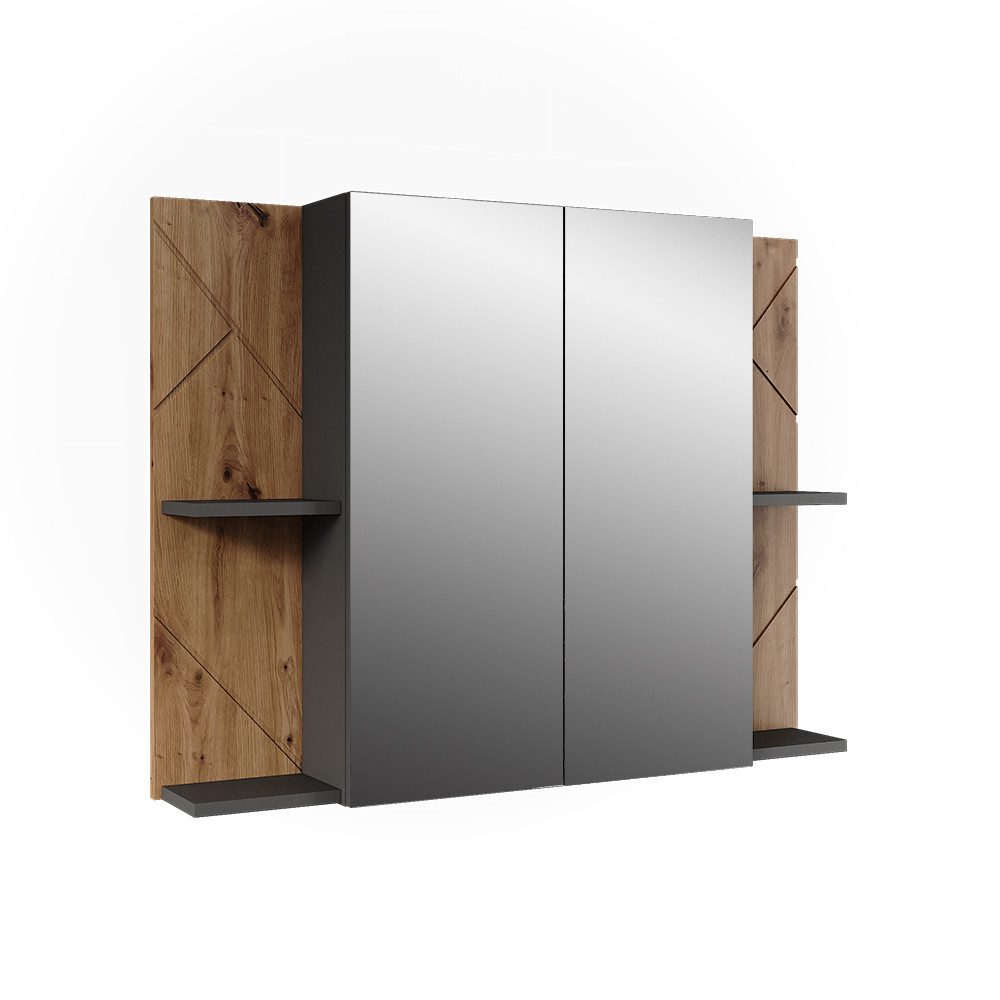 Vicco Badezimmerspiegelschrank Irma, Anthrazit/Artisan, 100 x günstig online kaufen
