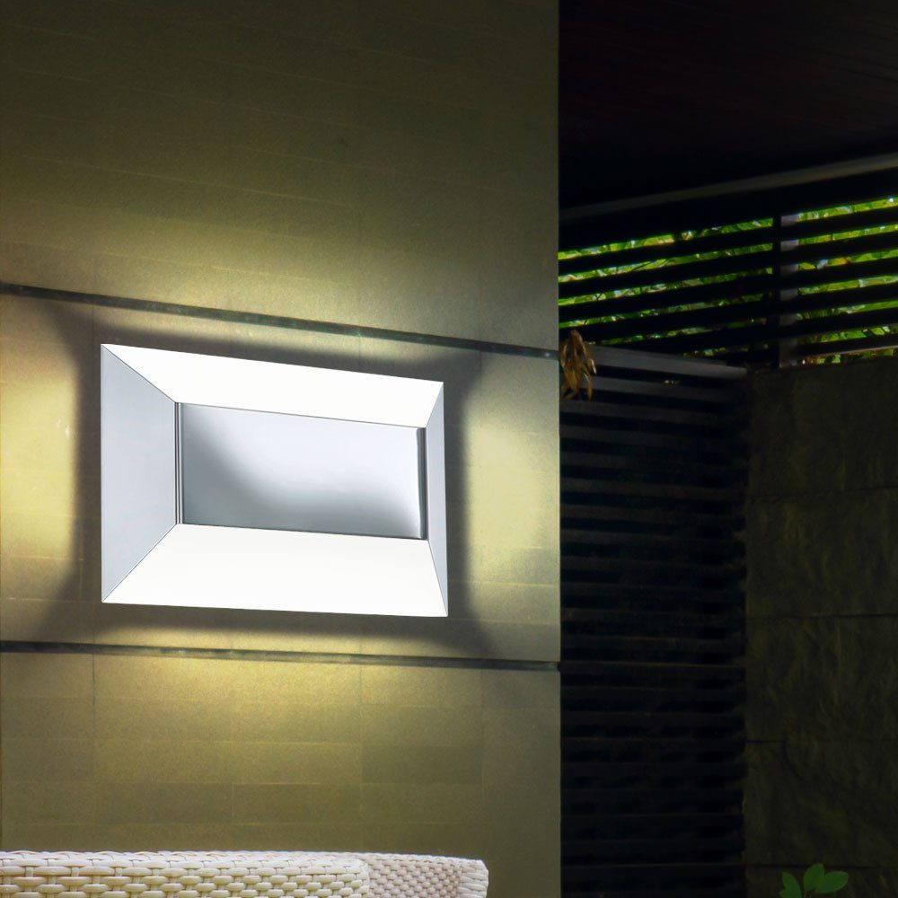 Außen-Wandleuchte, Außen 5 Watt Leuchtmittel 2er inklusive, Wand LED Leuchten Beleuchtung Lampen Haus Warmweiß, Set etc-shop Garagen