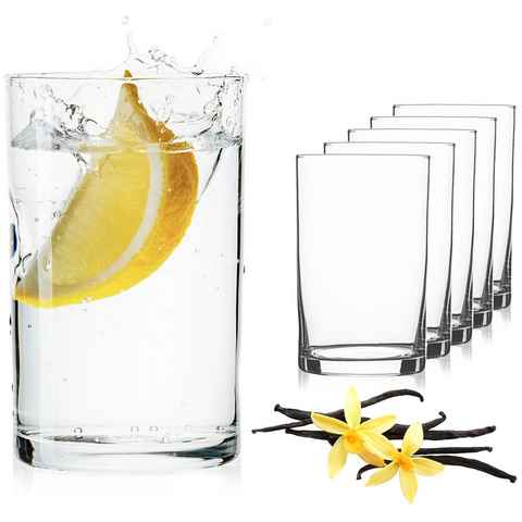 IMPERIAL glass Glas Gerade Trinkgläser, Glas, 220ml (max. 290ml) Teegläser Wassergläser Saftglas Eissteeglas