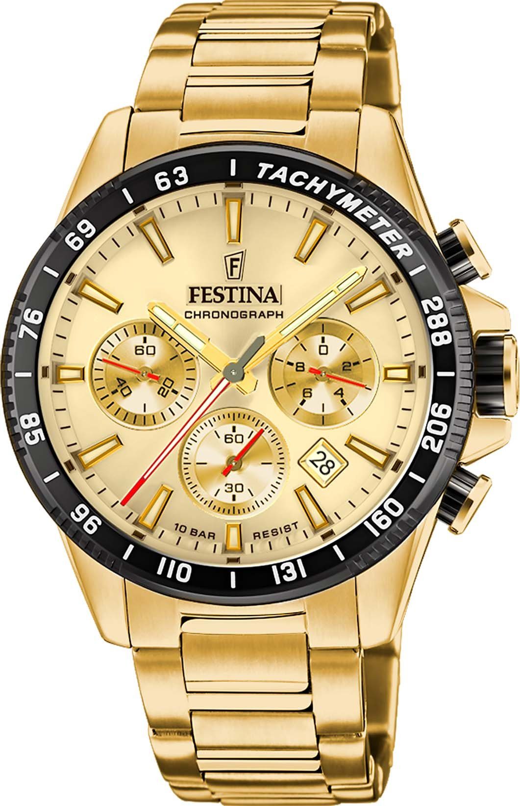 Festina Chronograph Timeless Chronograph, F20634/6, Armbanduhr, Quarzuhr, Herrenuhr, Stoppfunktion