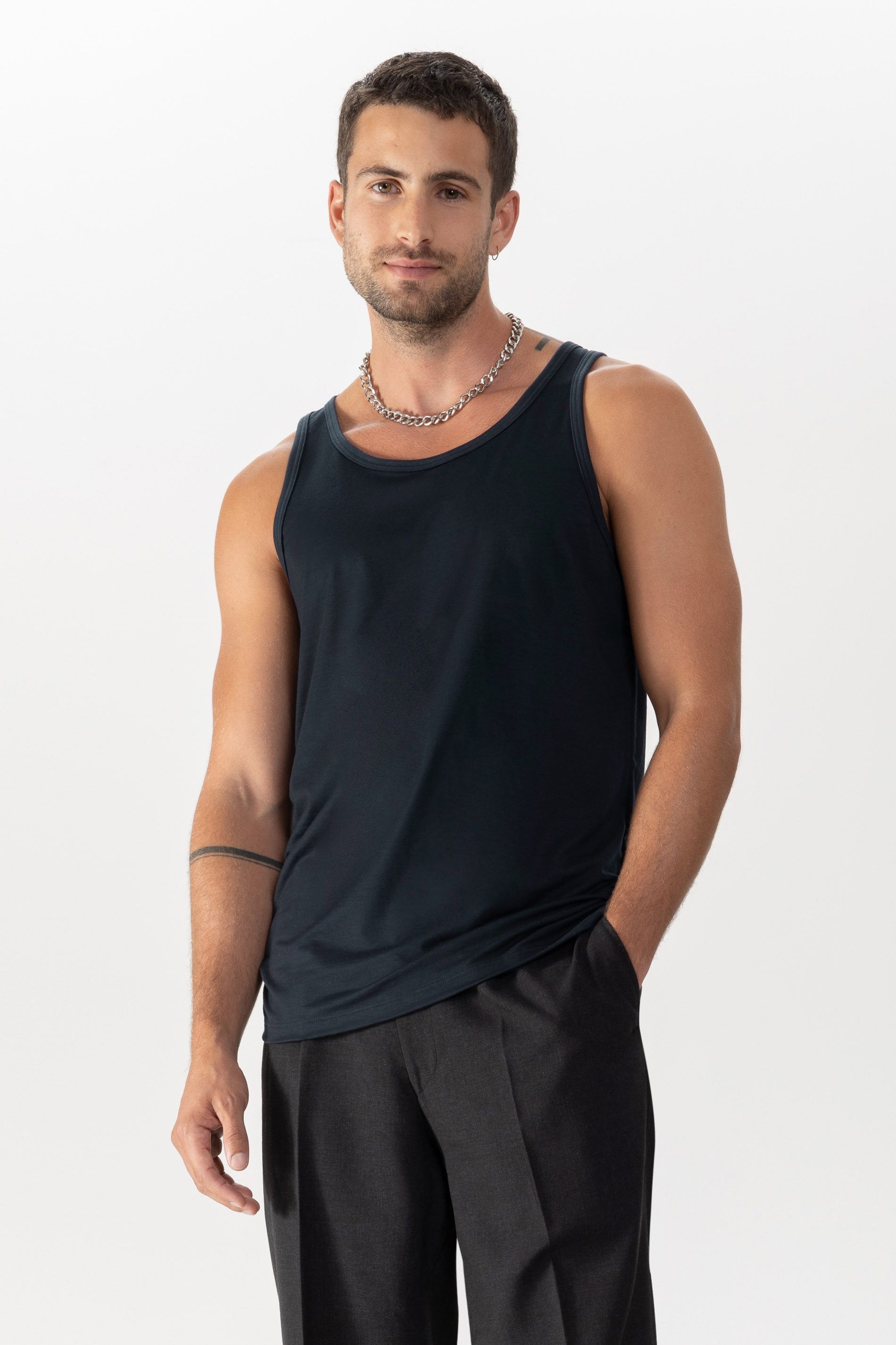 Mey Unterziehshirt Mey Herren Athletic-Shirt Serie Network Uni (1-St) Schmale Träger, Single Jersey, FSC-zertifiziert