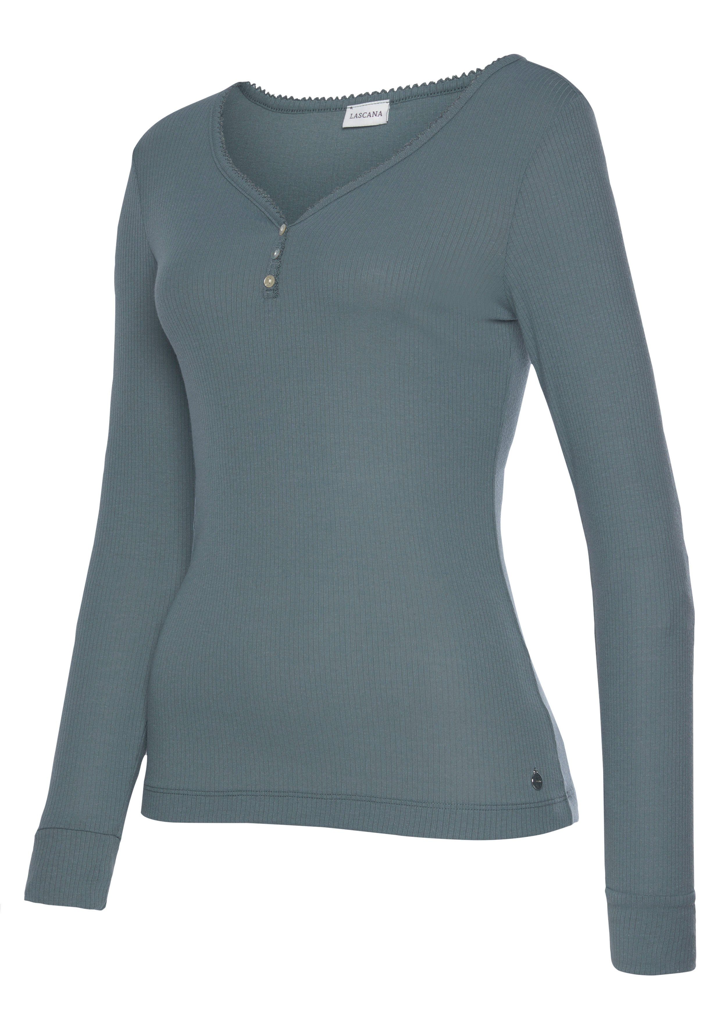 LASCANA Pyjamaoberteil (1-teilig) aus Rippstrick