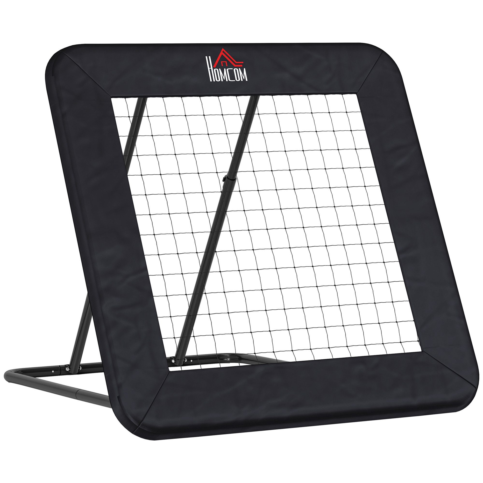 HOMCOM Rebounder Fußball klappbar Kickback Tor Rückprallwand Netz, (für Baseball Basketball Volleyball, 1-St., Verstellbar in 5 Stufen), 128 x 118 x 108-120cm