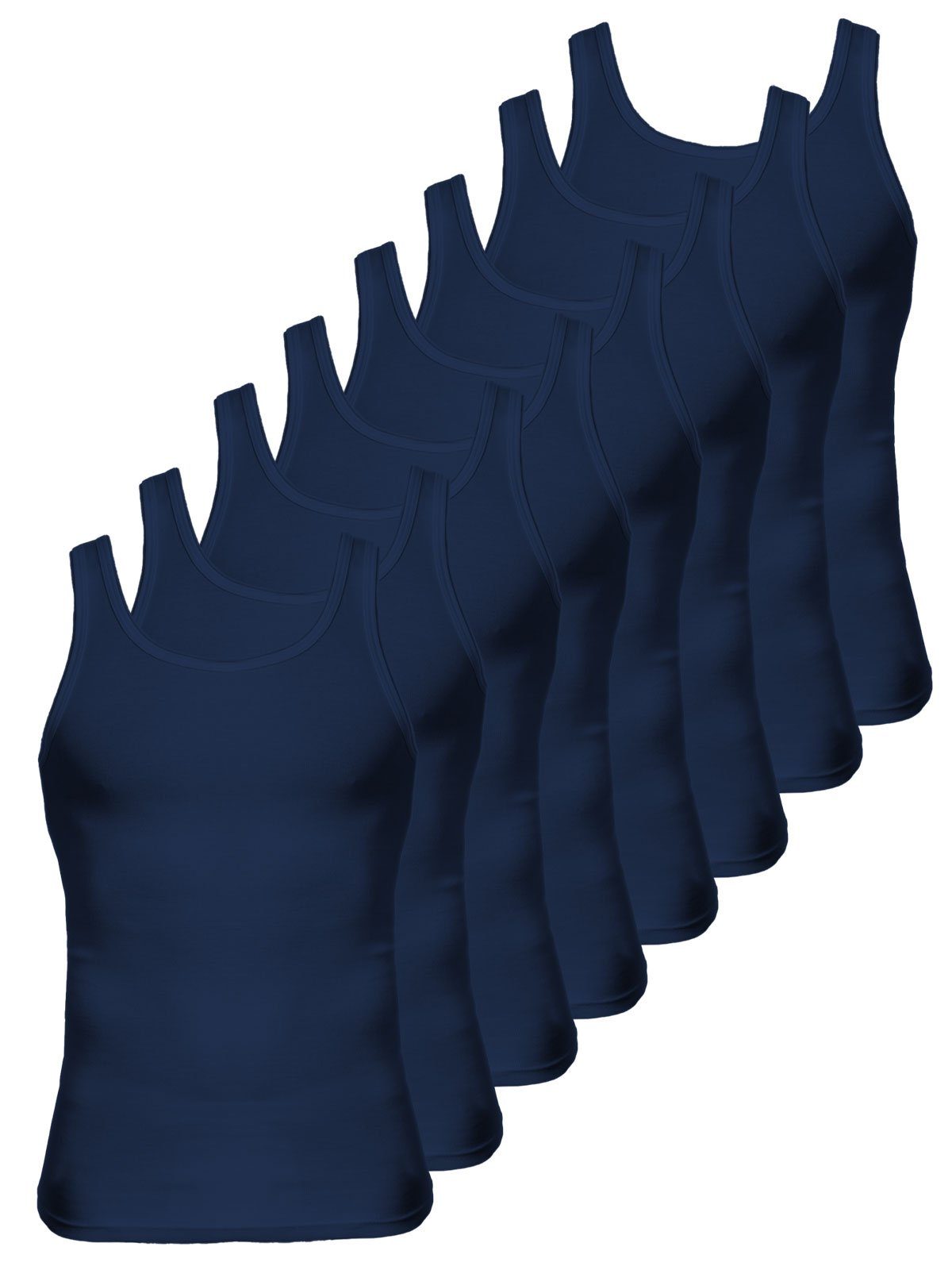 Bio Achselhemd Cotton 8er Unterhemd 8-St) KUMPF Sparpack Herren (Spar-Set, navy -