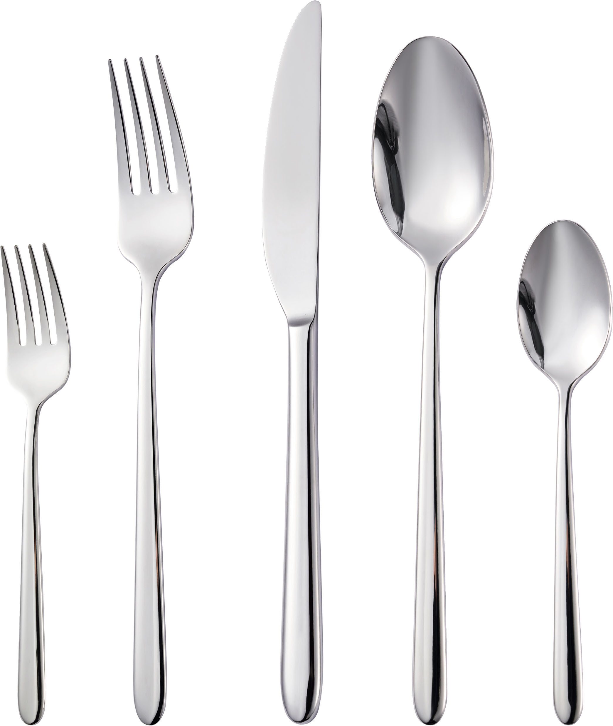 Hanseatic Besteck-Set DAILY (30-tlg), 6 Personen, Edelstahl 18/10, leichtes und minimalistisches Design