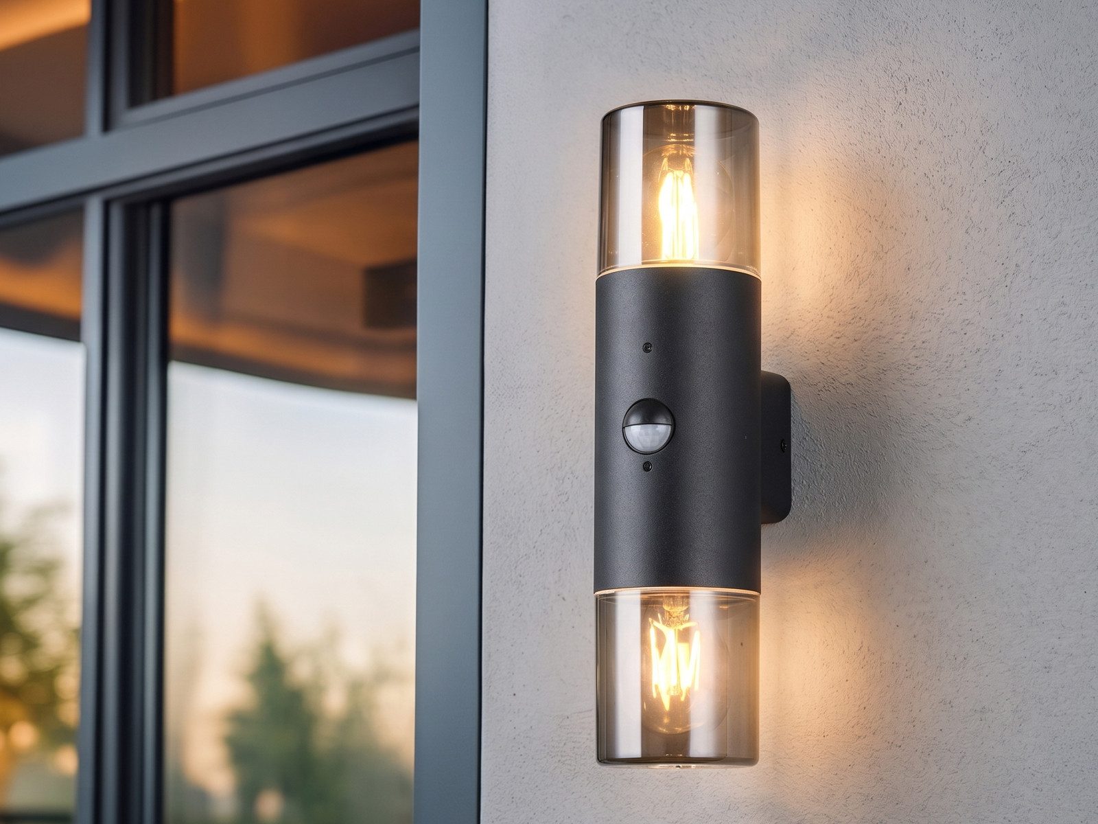 TRIO Leuchten LED Außen-Wandleuchte Up & Down mit Bewegungsmelder Höhe 33cm, Bewegungsmelder, LED wechselbar, Warmweiß, Wand Außenleuchte zur Fassadenbeleuchtung & Hausbeleuchtung Haustür