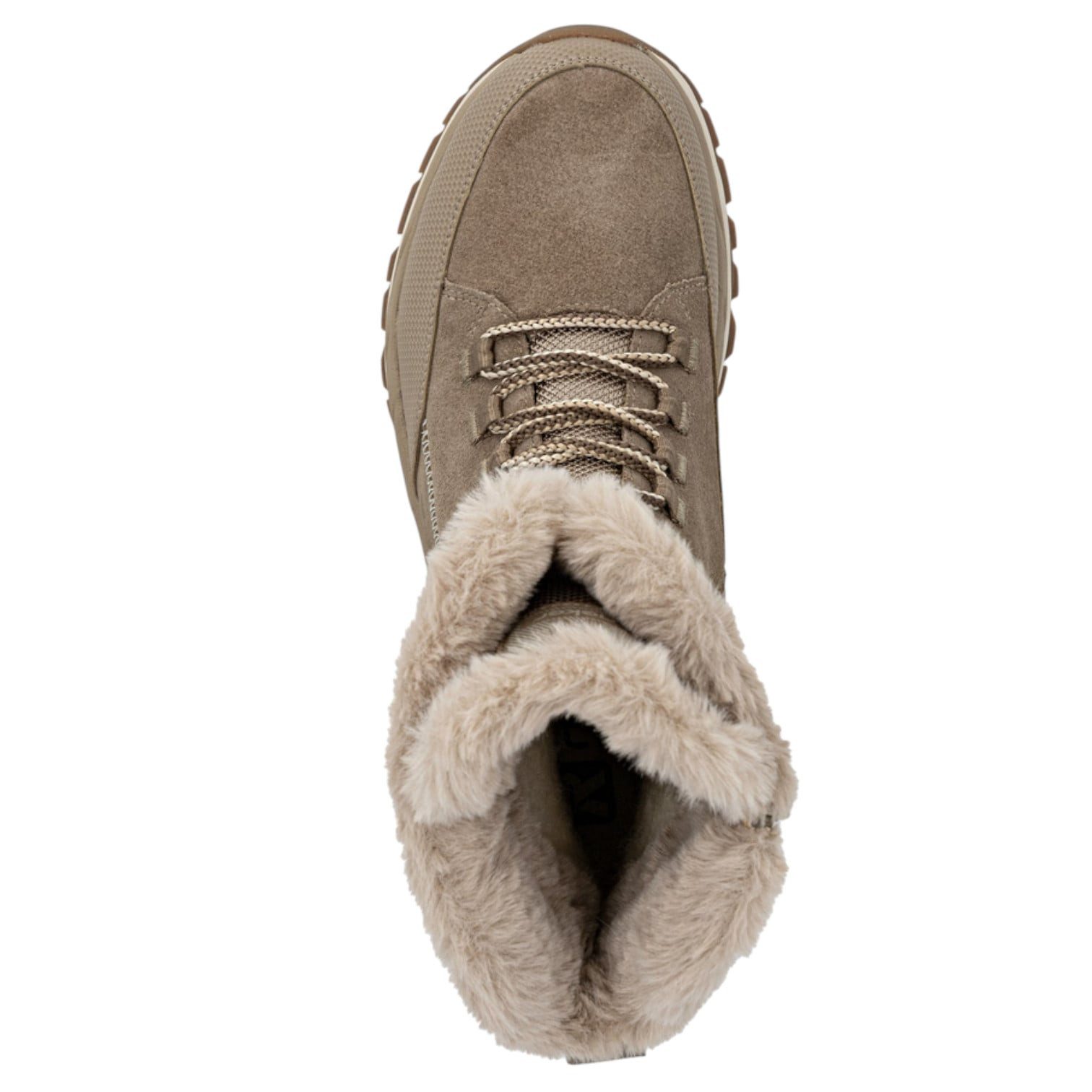 Rieker W3972-00 (Schnürstiefel mit Innenfutter, sehr warm) beige Damen Winterstiefel