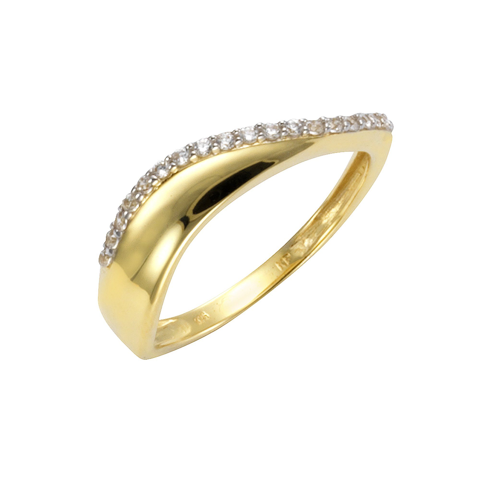 CELESTA Fingerring 375 Gold mit Zirkonia weiß