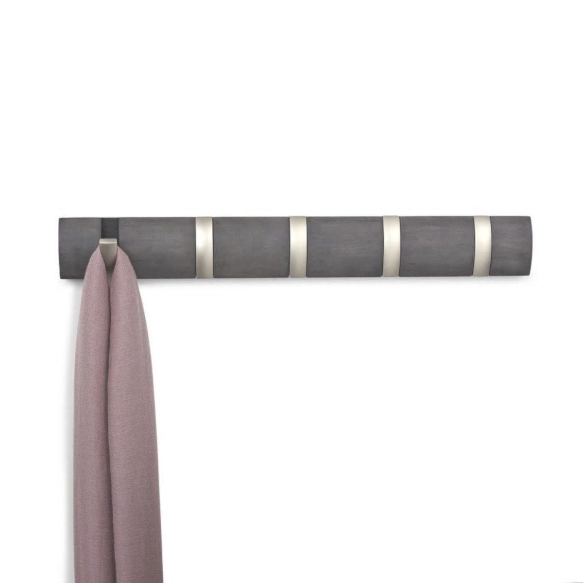 Umbra Garderobenhalter FLIP HOOK 5 Kleiderhaken, Treibholz, Traglast pro Haken 2.3 kg