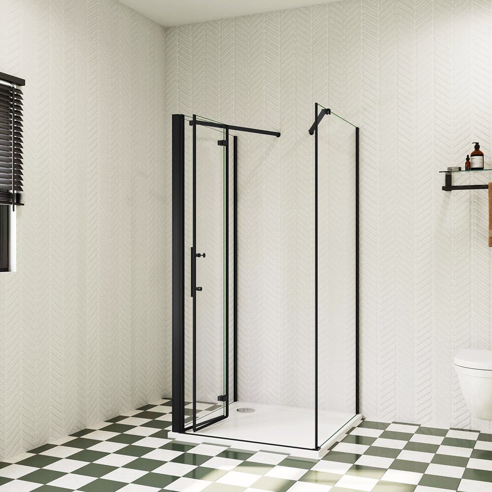 duschspa Komplettdusche U-Form Duschkabine Duschtür Falttür Scharniertür Nano Glas Dusche, BxT: 70x70 cm, Einscheibensicherheitsglas, Sicherheitsglas, Set, ebenerdiger Einbau möglich