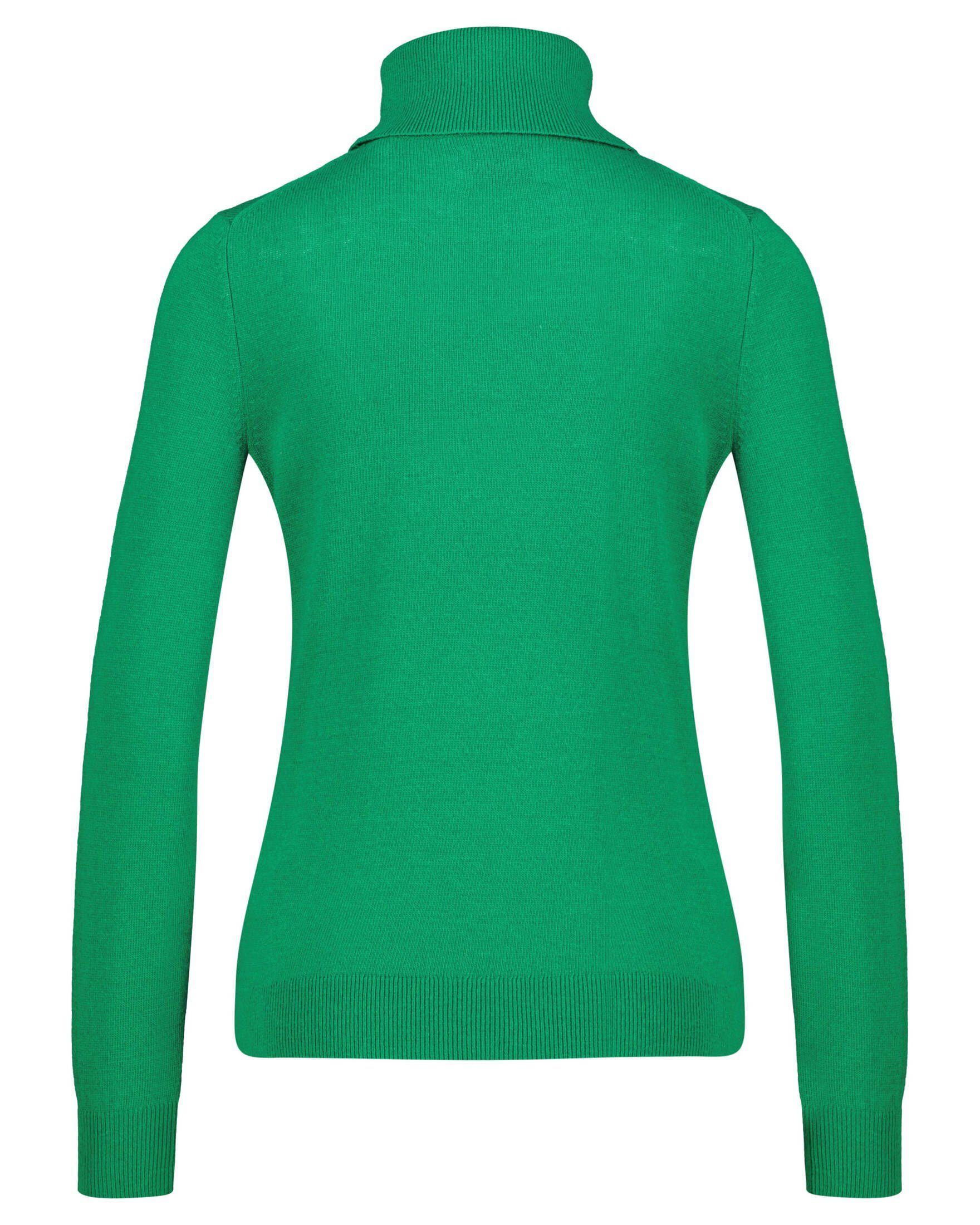 Gant Strickpullover Damen Rollkragenpullover (43) Wolle (1-tlg) grün mit