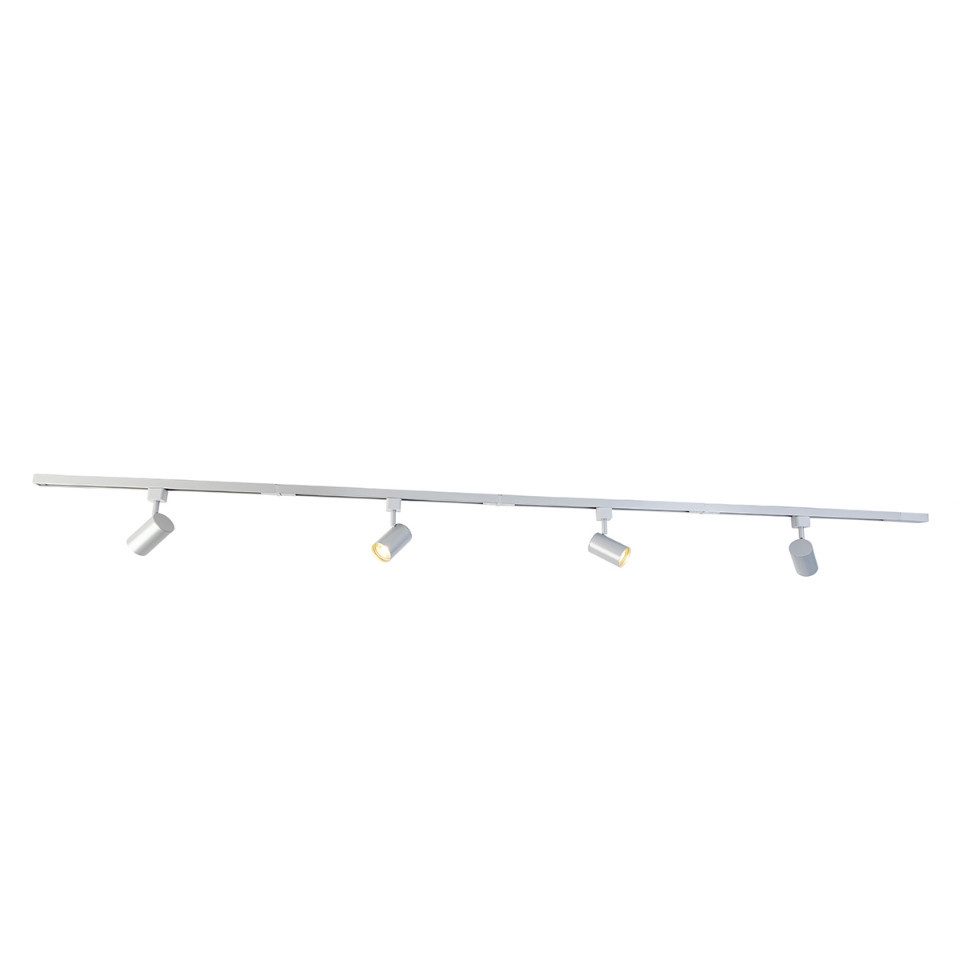 Qazqa Schienensystem-Sets Iconic yade, ohne Leuchtmittel, Warmweiß, QAZQA Schienen­leuchte, gu10, Silber, Aluminium, Modern
