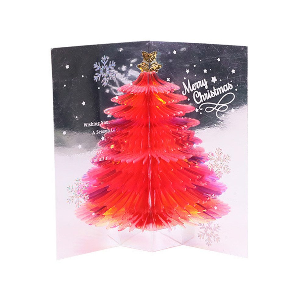 Coonoor Grußkarten 3D Pop Up Grußkarte mit Umschlag, Funkelnder Weihnachtsbaum, Urlaub senden Freunde Grüße Nachricht Stereo Karte