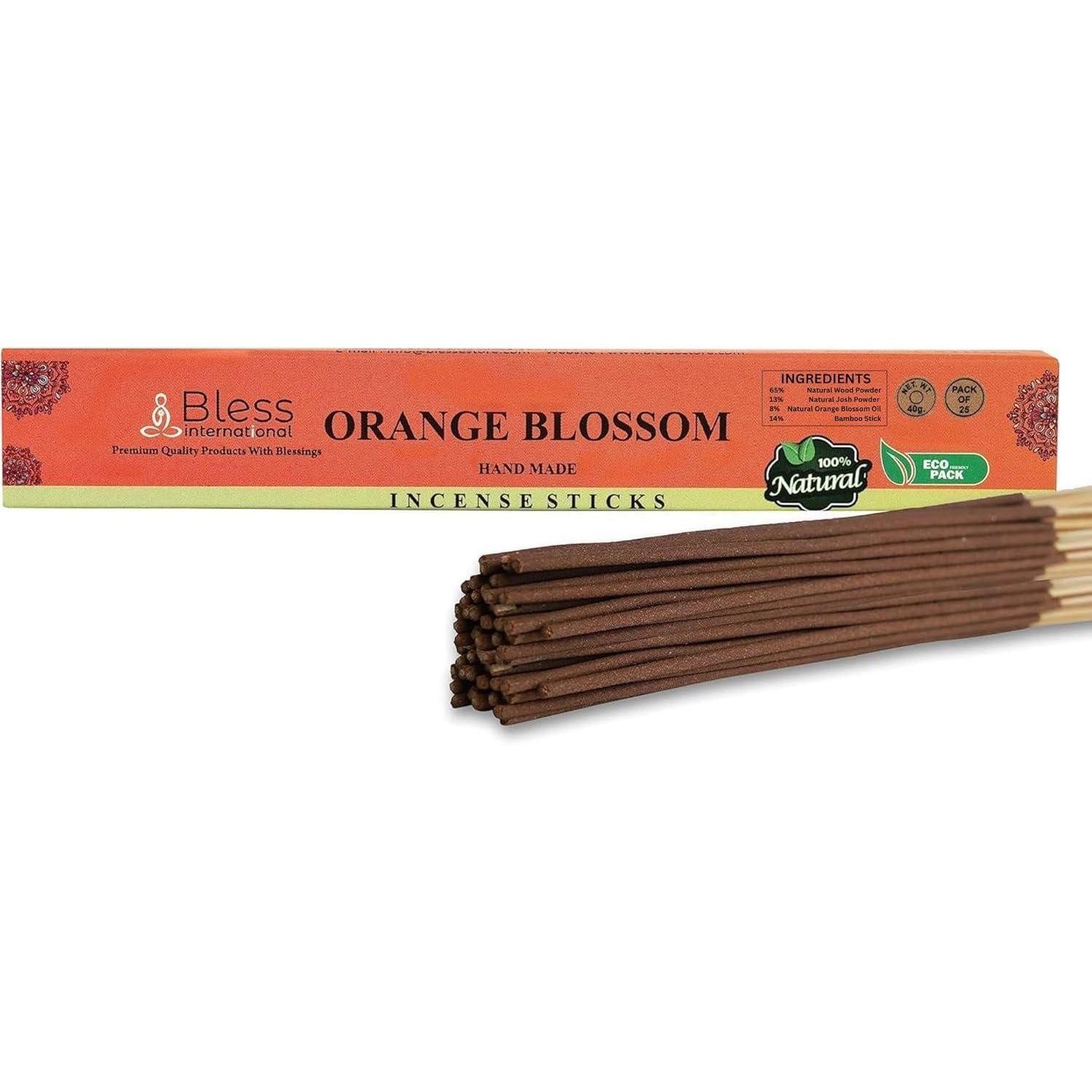LuxusKollektion Räucherstäbchen-Halter Räucherstäbchen Handarbeit Bio Orange-blossom 25 Sticks (40GM)