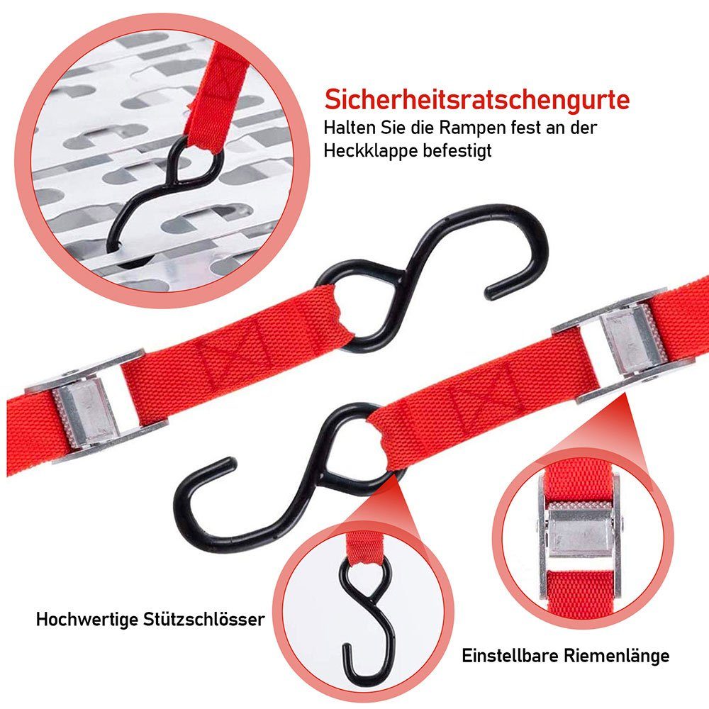 Clanmacy Auffahrrampe ALU Auffahrrampe klappbar Rampe Verladerampe (2-St) Antirutsch
