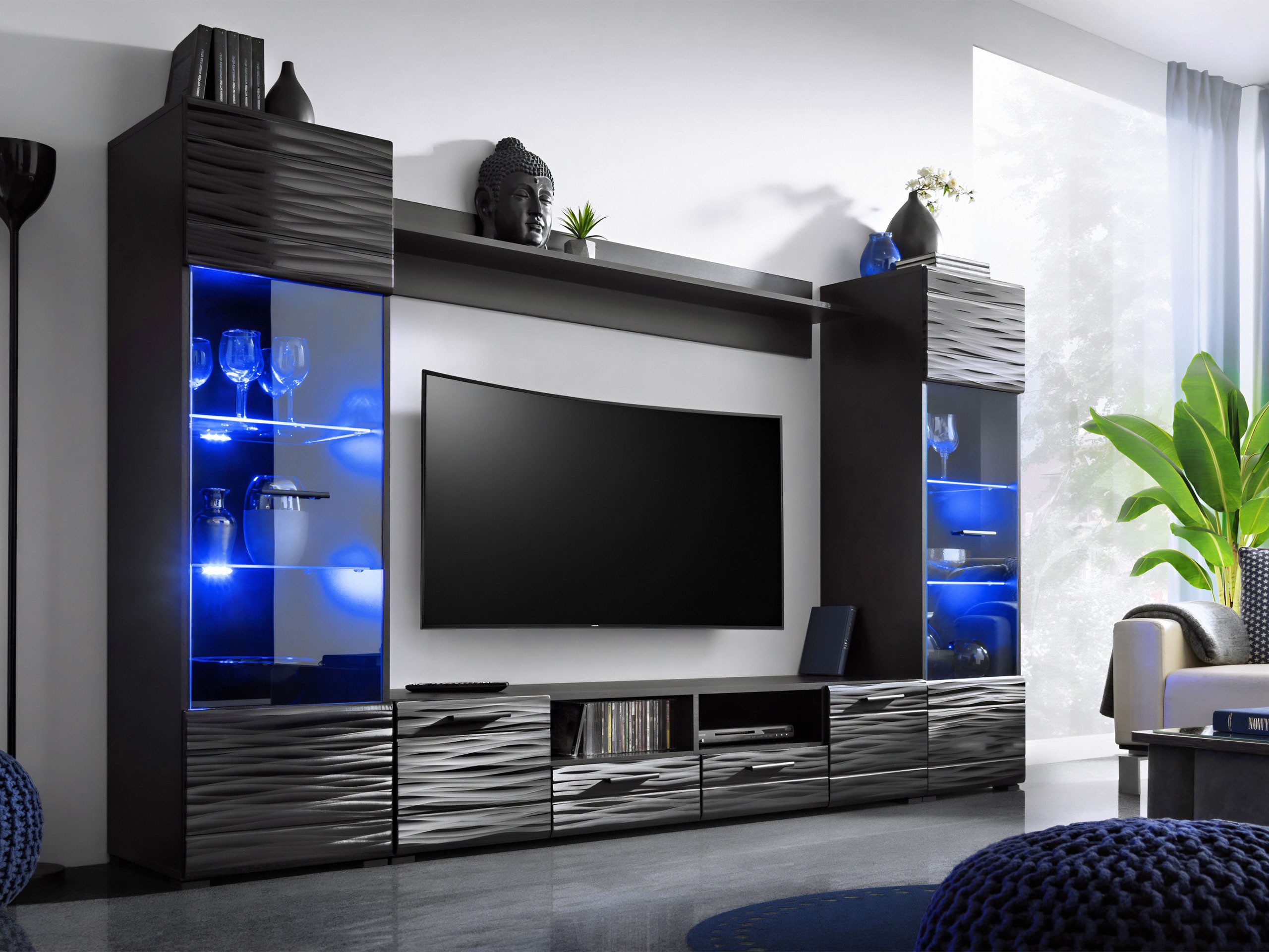 MIRJAN24 Wohnwand Modica, (4er-Set, 2x Vitrine, günstig online kaufen