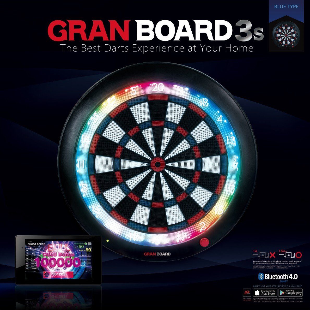 GRANBOARD 3s Blue, Darts Dartboard Board Dartscheibe Dart GranBoard Scheibe