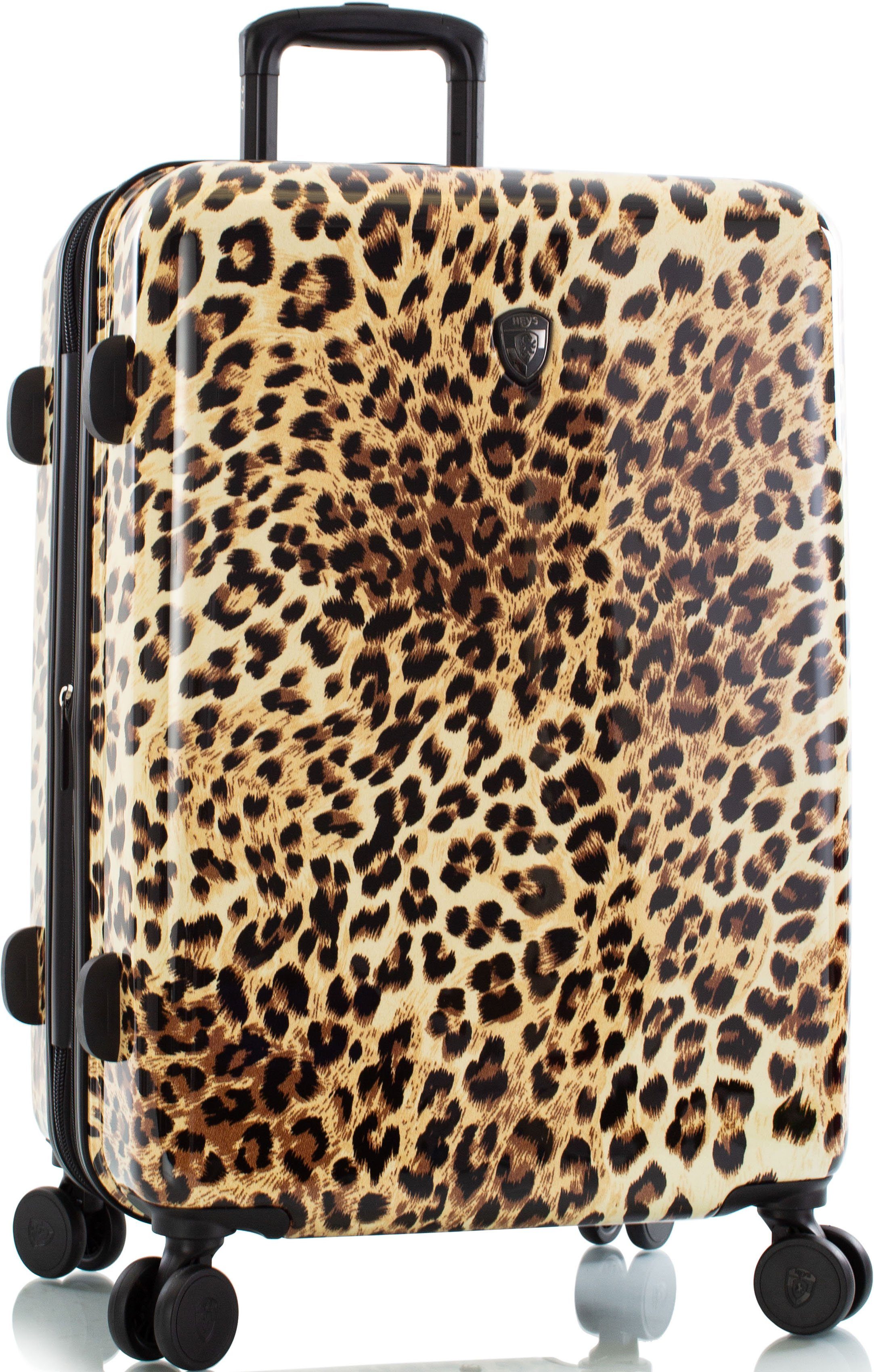 cm, Leopard Hartschalen-Trolley Leopard, mit 4 Volumenerweiterung 66 Rollen, Brown Heys