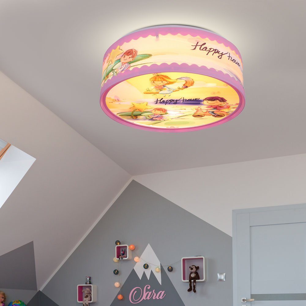 GLOBO LIGHTING Deckenleuchte, Leuchtmittel nicht inklusive, Kinder Decken Leuchte Strahler bunt Mädchen Motiv Lampe Spiel Zimmer