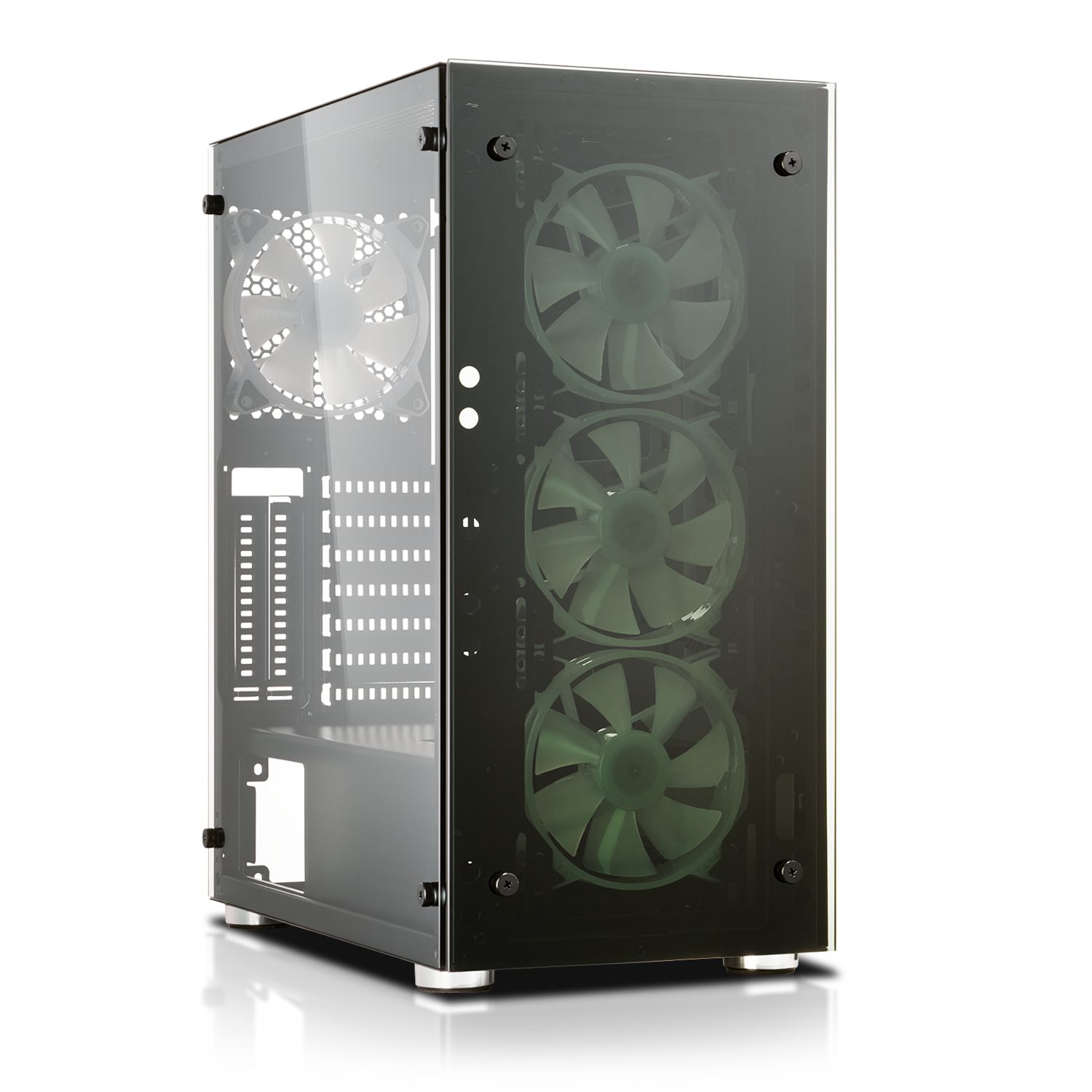 SQPOWER GmbH GamingGehäuse SQTower 01T, Glas Seitenteil, ATX Formfaktor, Temperiertes Glas