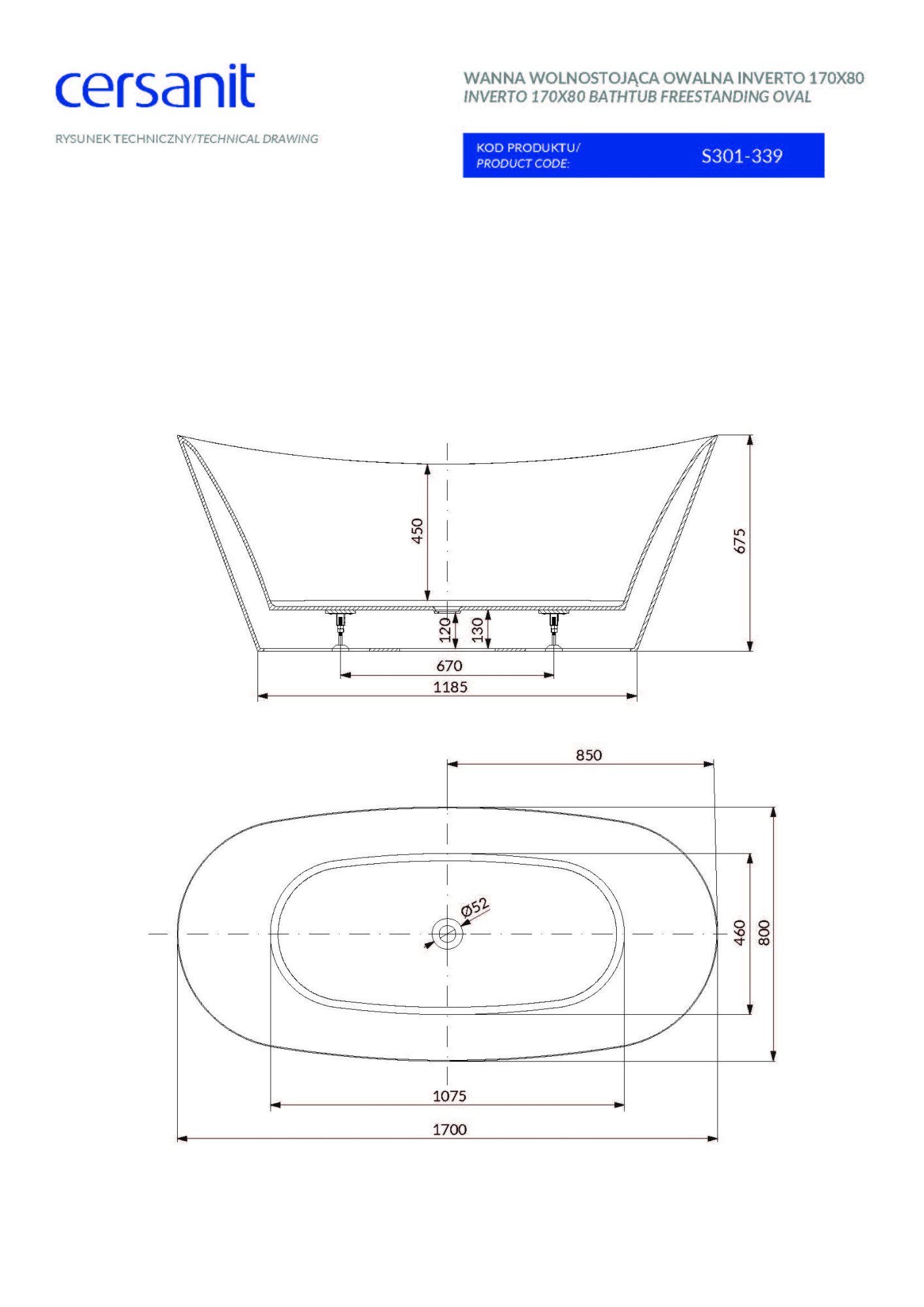 Magnolia Home Whirlpool Wanne Inverto Oval 170x80 glänzend