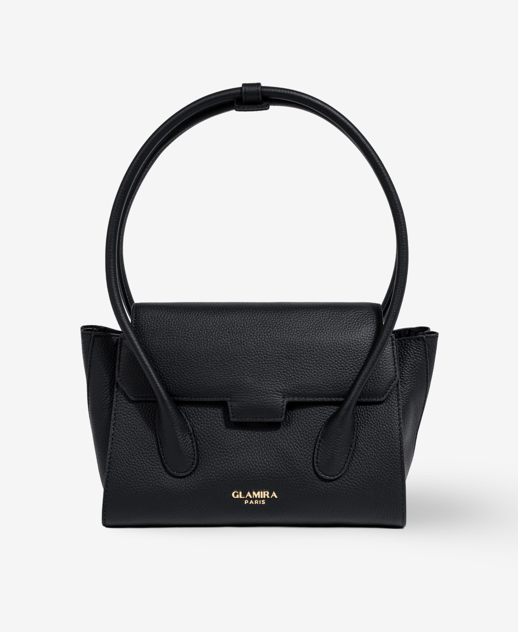 GLAMIRA Schultertasche Lysandra Schwarze Schultertasche (1-tlg), echt Leder