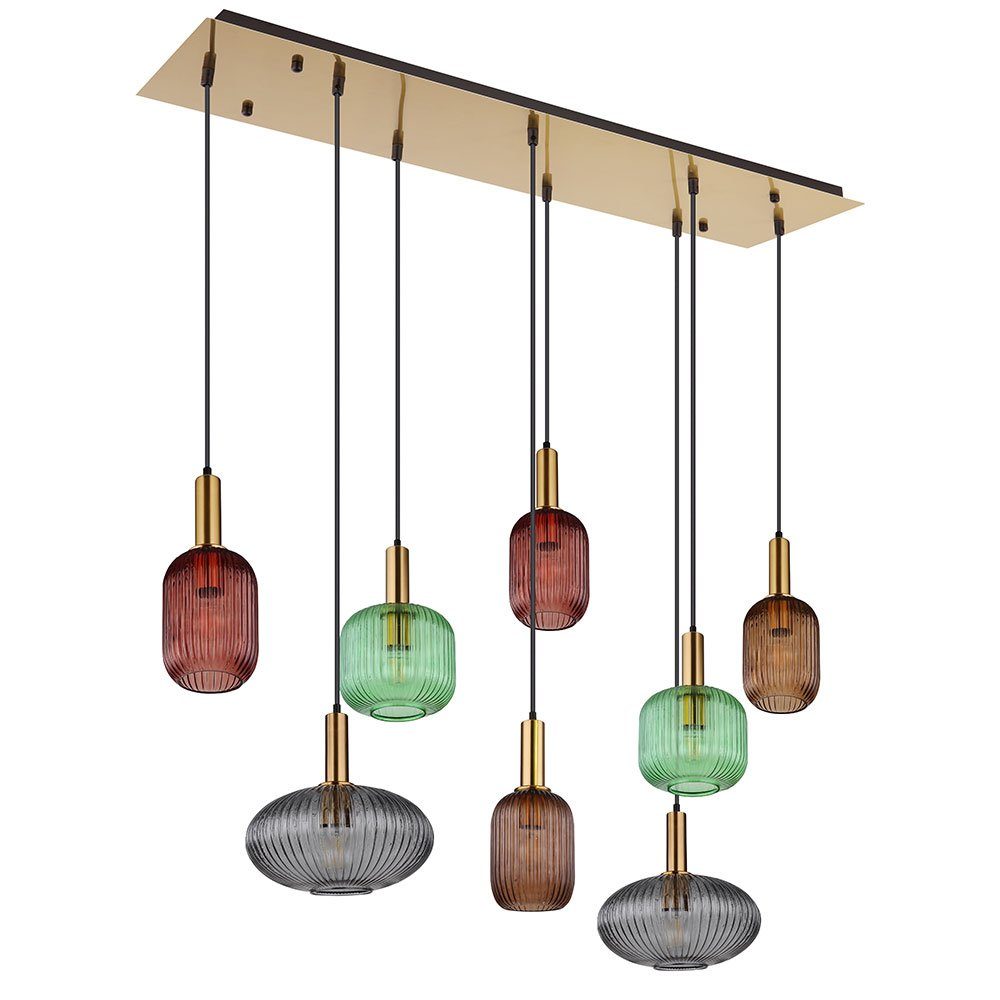 GLOBO LIGHTING Hängeleuchte, Leuchtmittel nicht inklusive, Hängeleuchte Pendellampe Esstischlampe Glas mehrfarbig