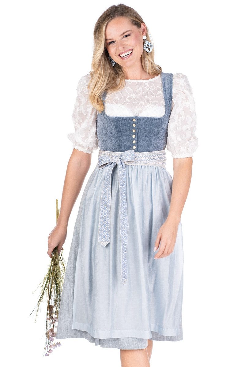 MarJo Dirndl Samt Dirndl 2tlg. - LEOPOLDSDORF - vintage blue/himmelblau günstig online kaufen