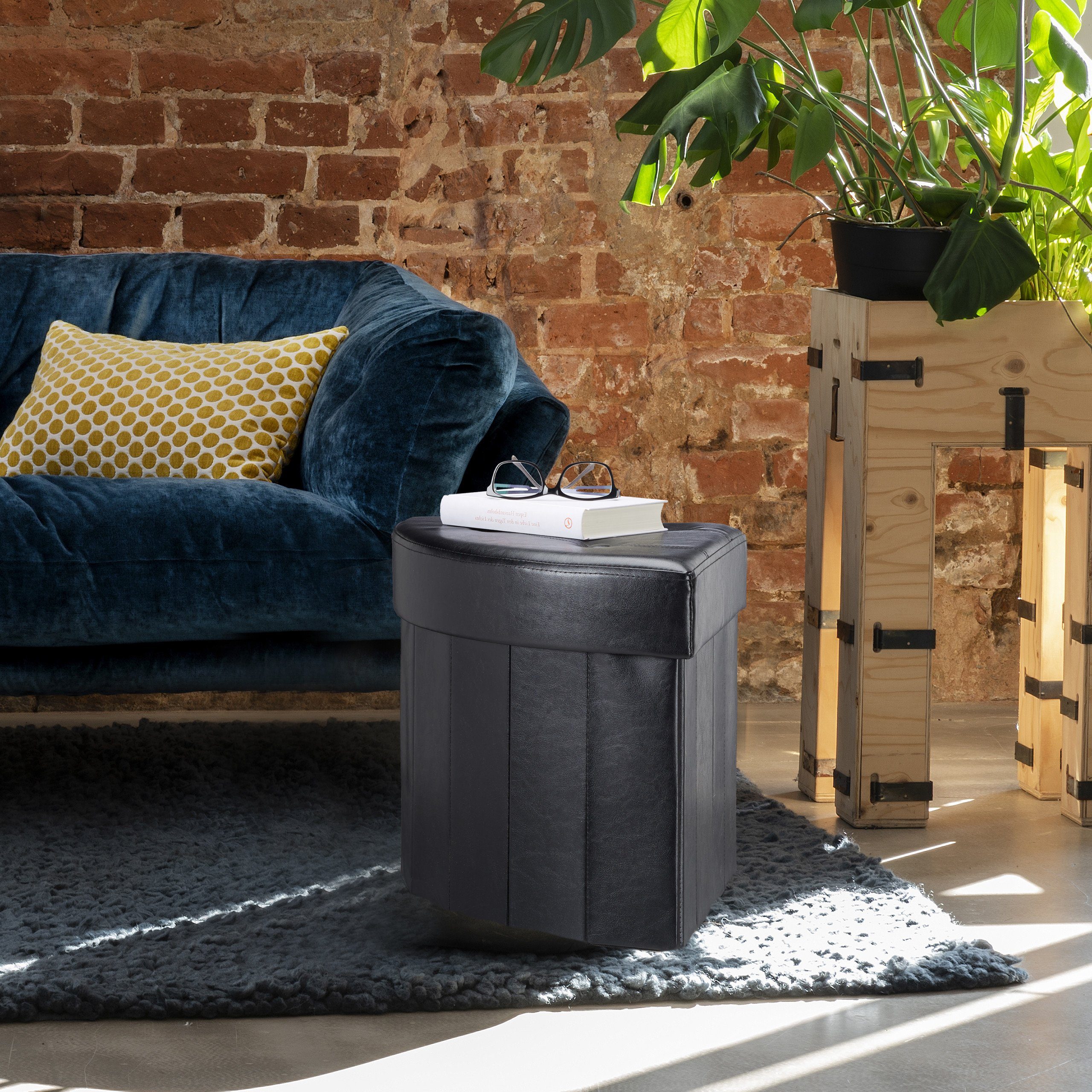 relaxdays Sitzhocker Eckiger Hocker mit Stauraum, günstig online kaufen