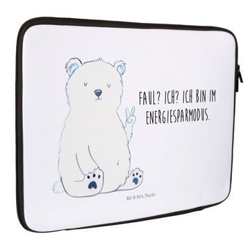 Mr. & Mrs. Panda Laptop-Hülle Eisbär Faul - Weiß - Geschenk, Laptop, Arbeit, Teddy, Notebook Tasche