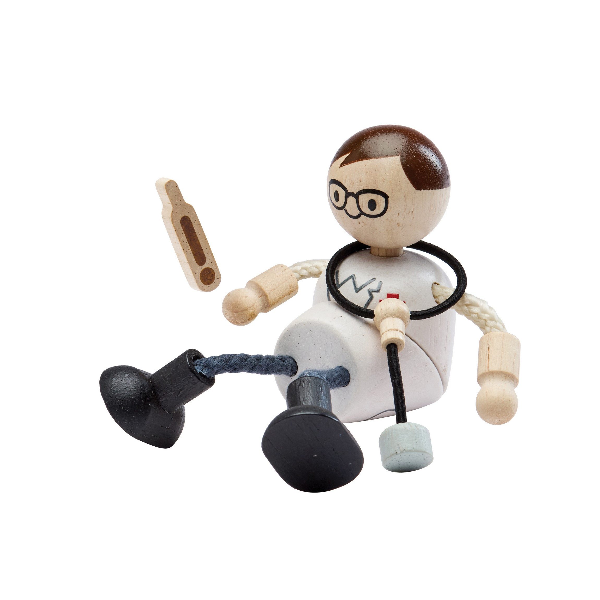 Plantoys Biegepuppe PlanToys- Arzt-Puppe Biegepuppe Puppenhaus18,8x7,5x9,5 cm - 3y+
