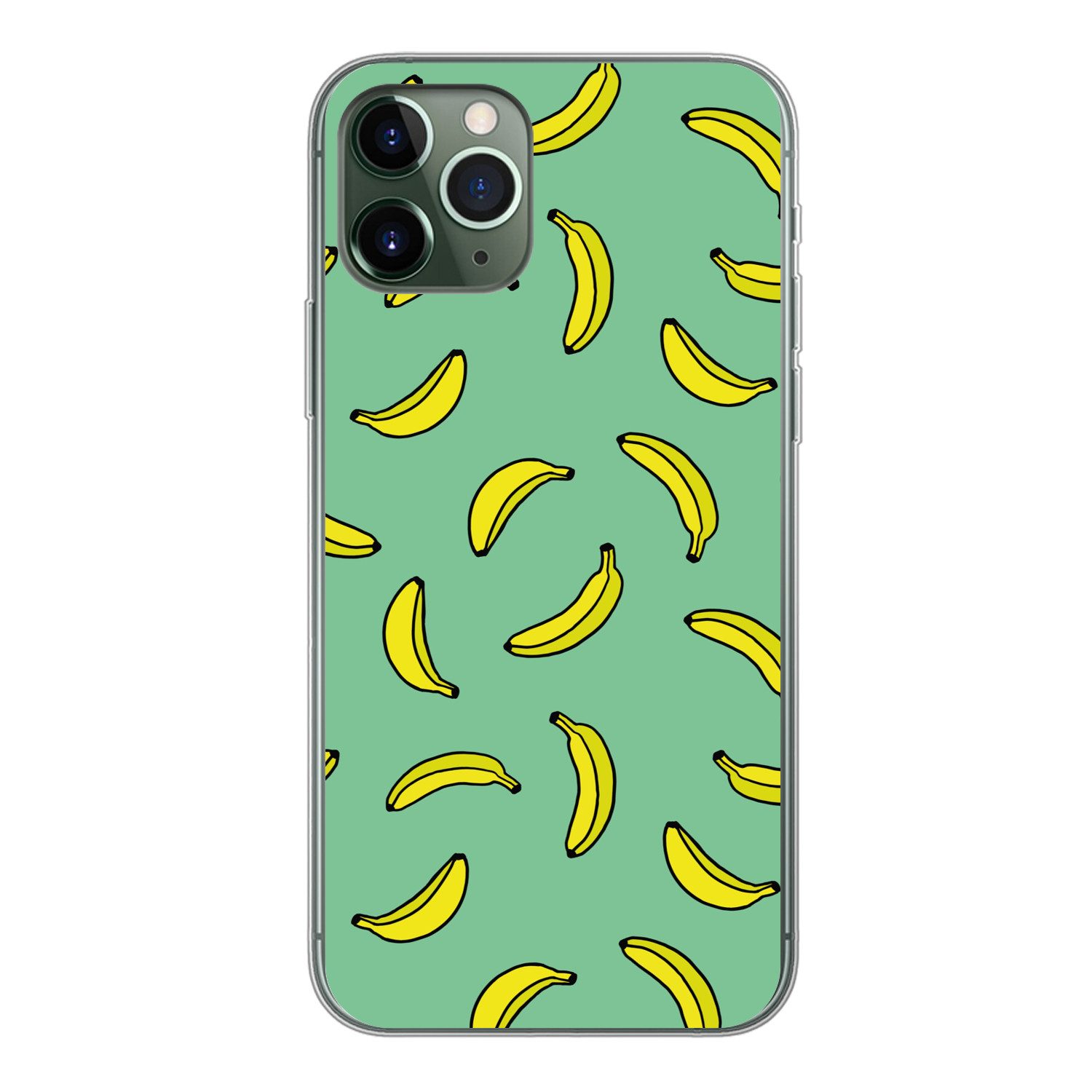 MuchoWow Handyhülle für Apple iPhone 11 Pro Bananen - Gelb - Grün - Druck, Smartphone-Bumper, Print, Handy Schutzhülle Dünn