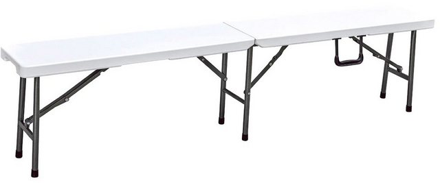 GARDEN PLEASURE Gartenbank MUFARO, Stahl/Kunststoff, klappbar, 180x25x43 cm, weiß