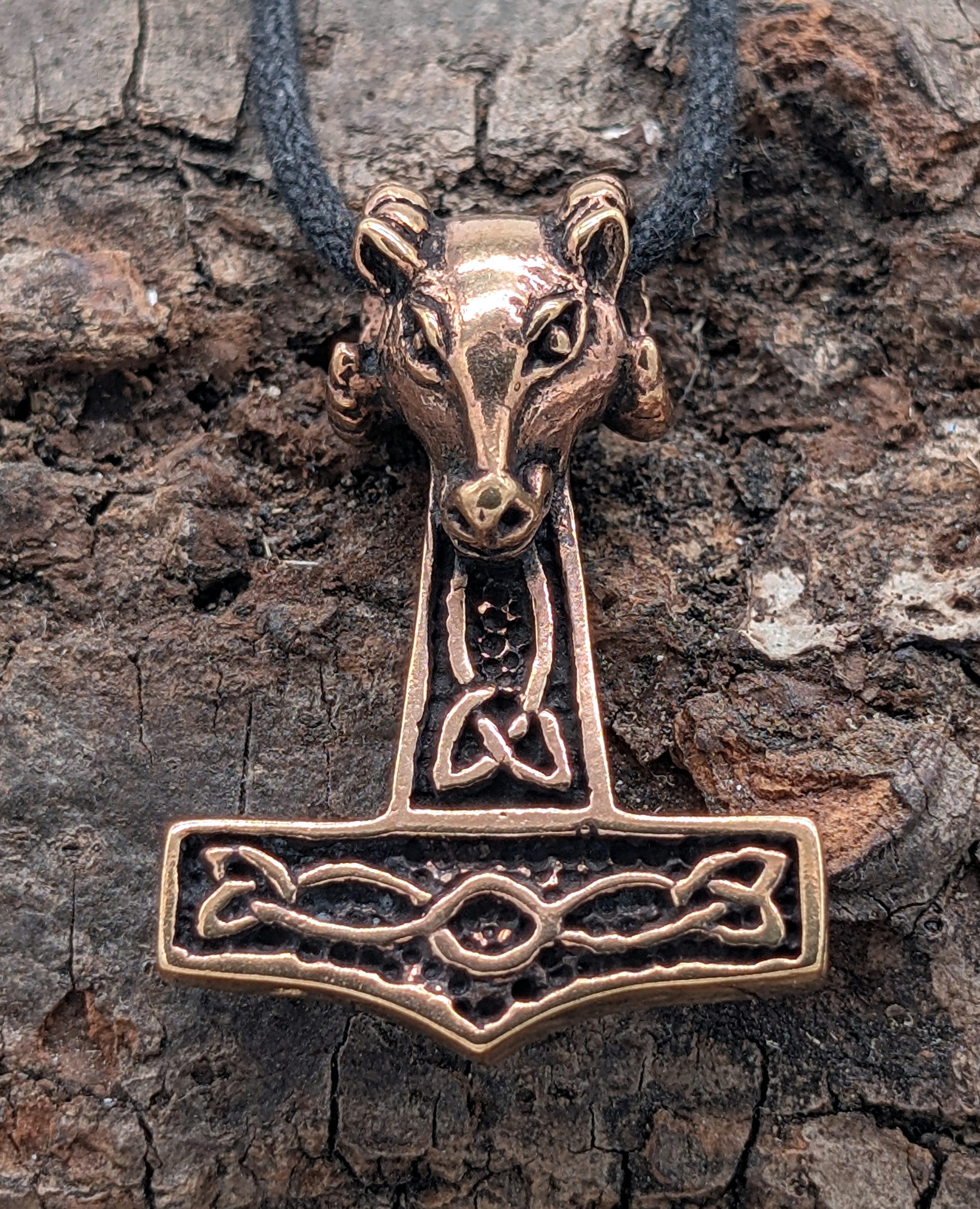 Kiss of Leather Kettenanhänger Thorshammer Bronze Anhänger Mjölnir Nordisch Wikinger Thor Thorhammer