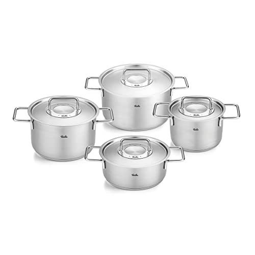 Fissler Topf-Set Fissler Pure Collection, Edelstahl 18/10 (Set, 4-tlg., Kochtopf 16/20/24 + Bratentopf 20cm), Made in Germany