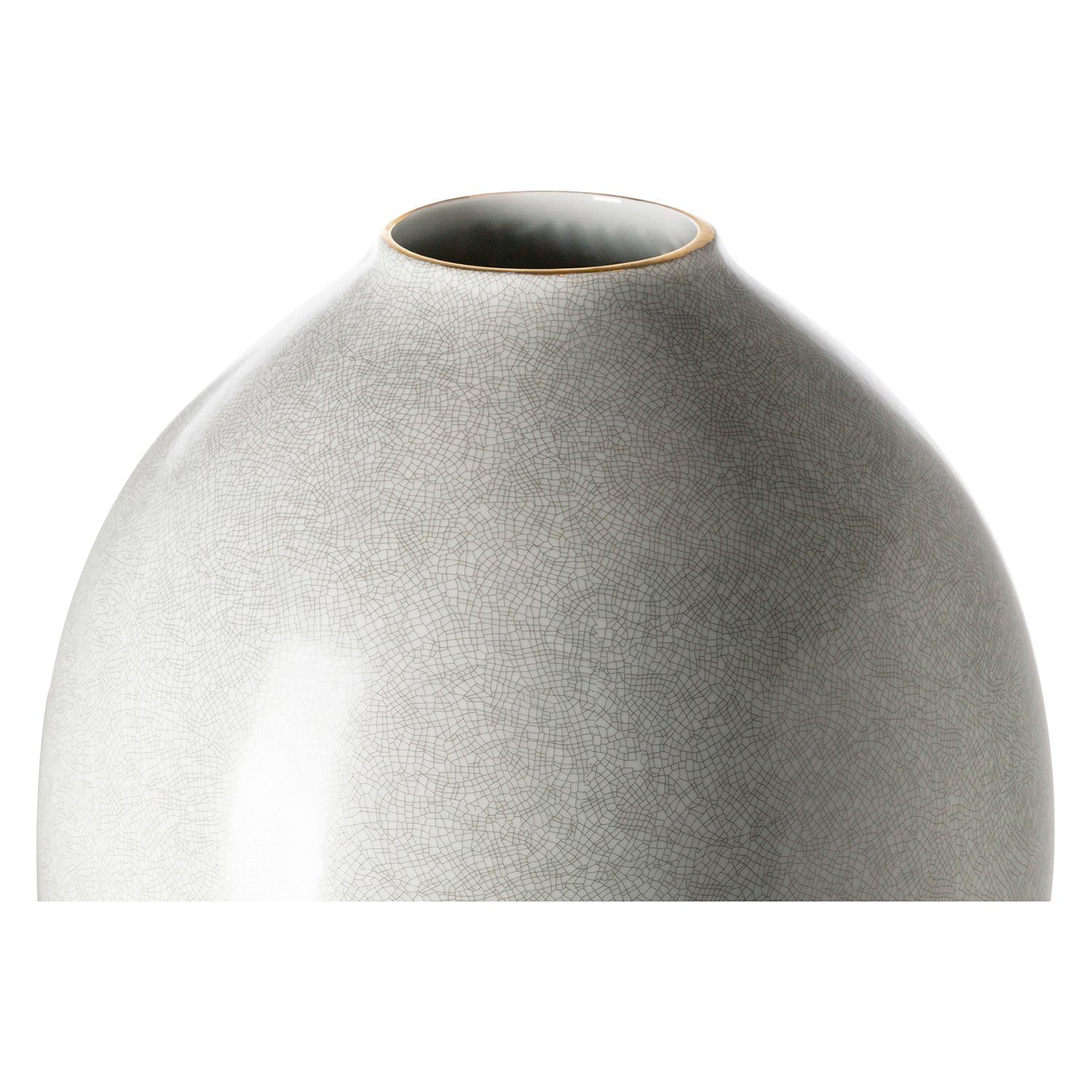 Fink Bodenvase AGNETA Bodenvase - H.50cm x D.34cm - Porzellan - hellgrau/weiß (Bodenpflanzenbehälter - Bodenblütenhalter), Elegante Dekovase - Blumenvase & Ziervase für stilvolle Akzente