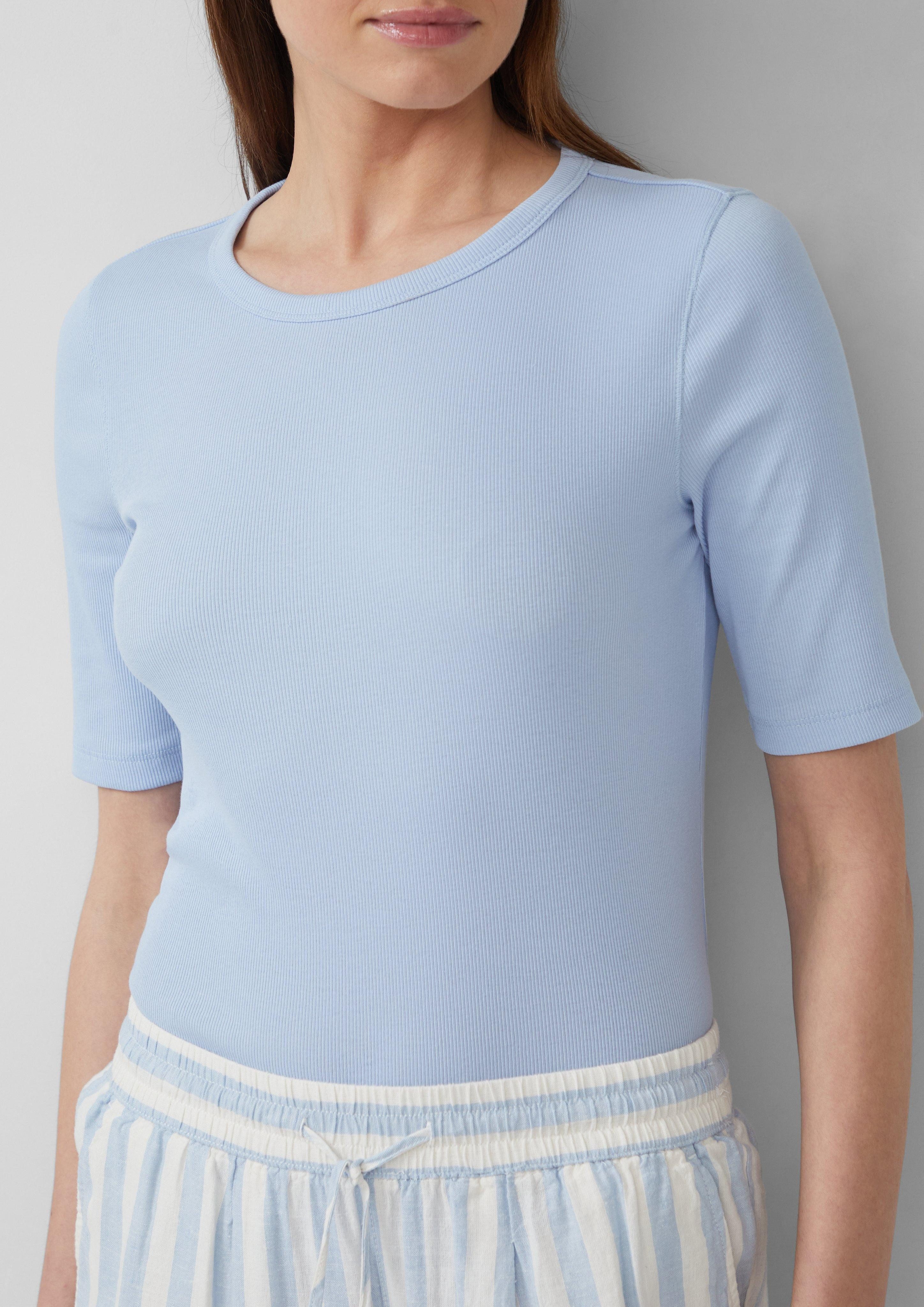 s.Oliver Kurzarmshirt Geripptes T-Shirt im Slim günstig online kaufen