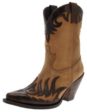 Sendra Boots 17448 Beige Braun Stiefelette Rahmengenähter Damen Westernstiefelette