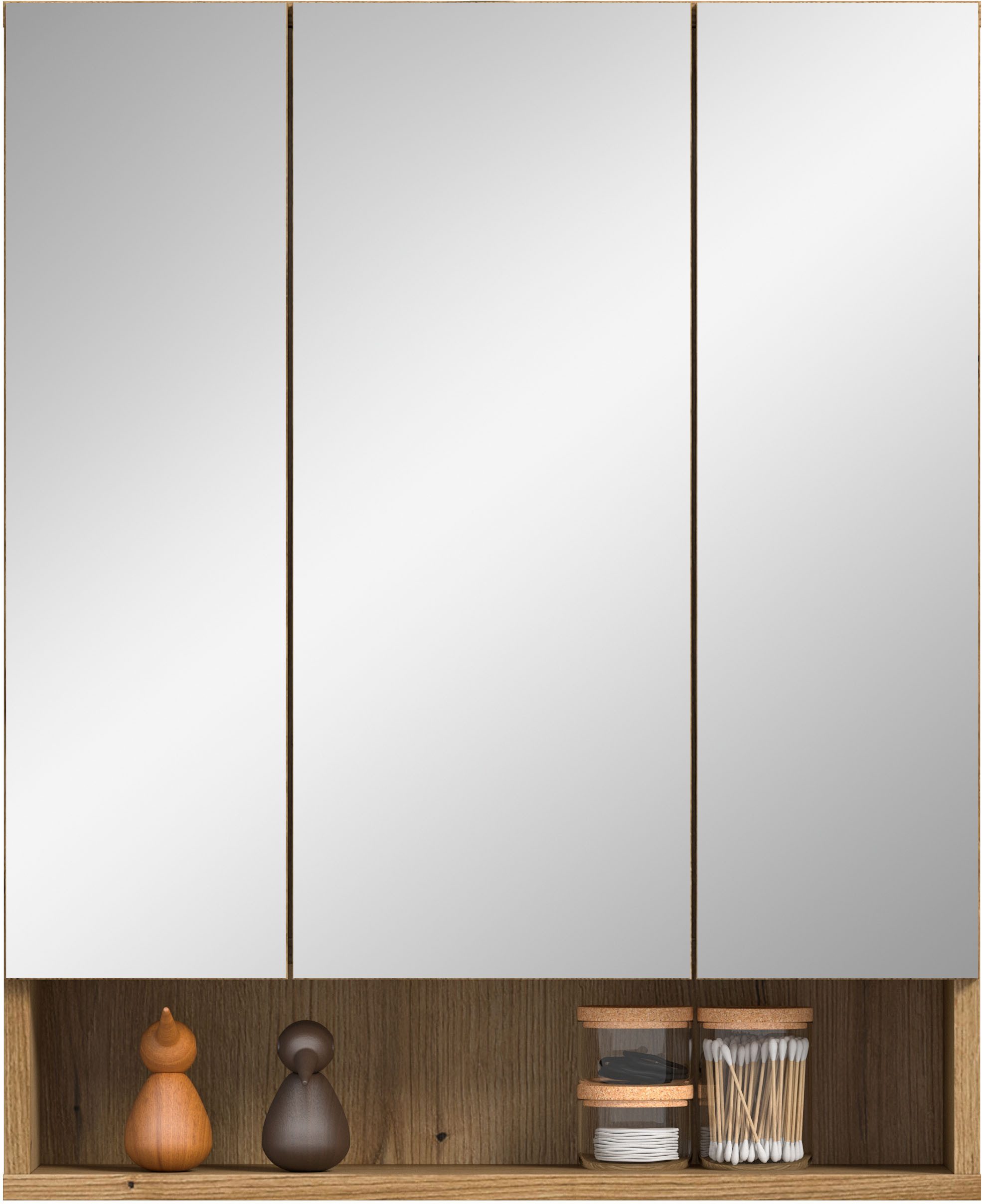 welltime Spiegelschrank VANN, Breite 60cm, 3 Spiegeltüren, 10 Fächer, viel Stauraum (individuell mit weiteren Artikel der Serie VANN kombinierbar) Spiegel, Schrank, Alibert, Badezimmerspiegelschrank, Badschrank