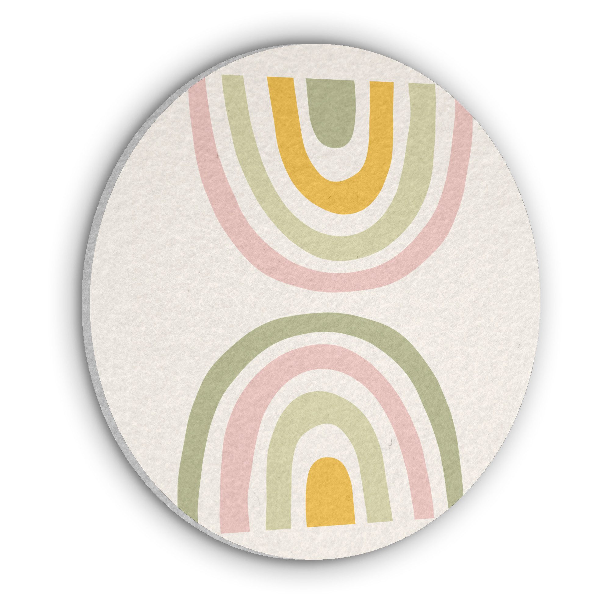 MuchoWow Gemälde Regenbogen - Pastell - Grün - Rosa - Modern, Fotodruck (1 St), Akustikpaneele rund, Schalldämmung, Akustikbilder 30x30 cm
