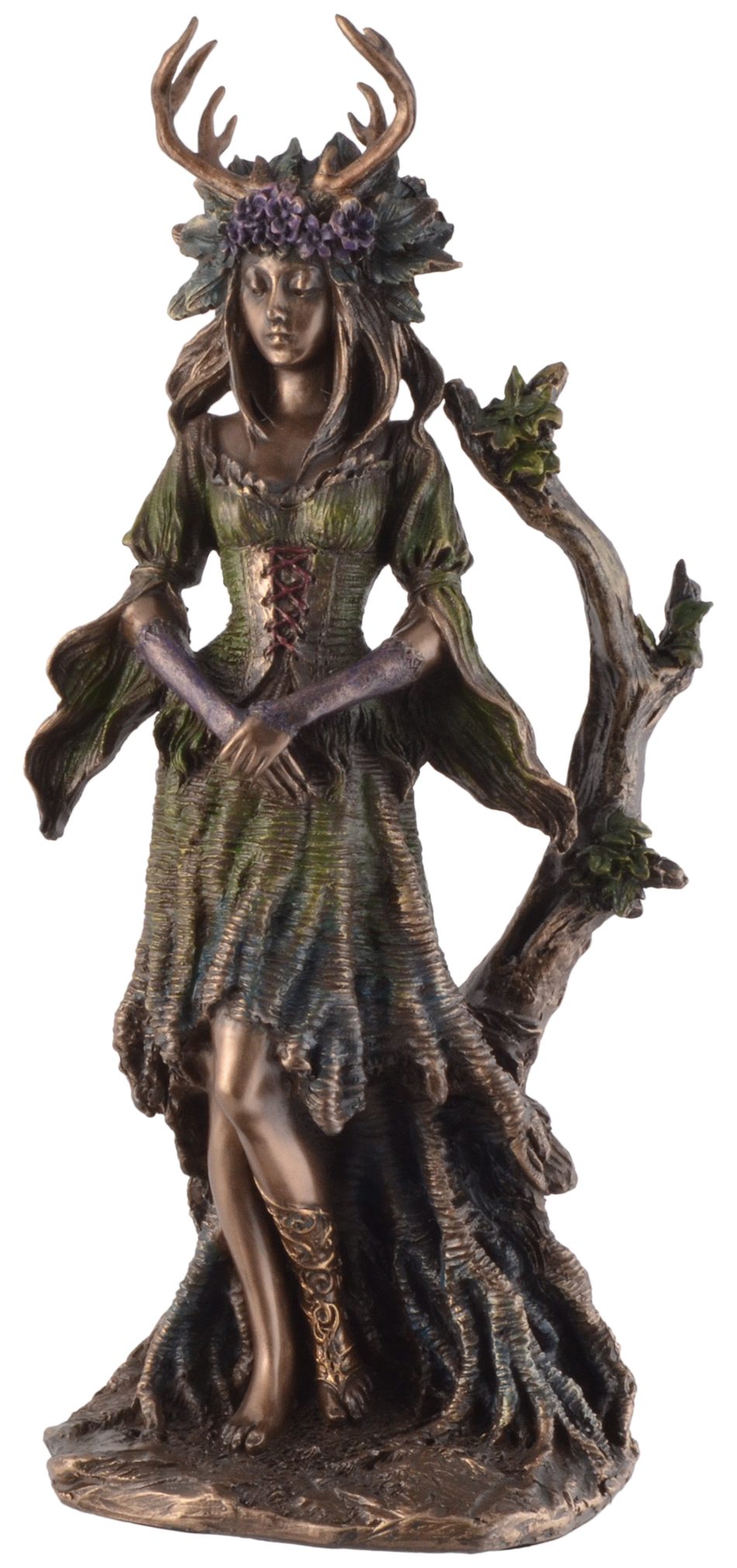 Vogler direct Gmbh Dekofigur Flidhais keltische Göttin des Waldes - by Veronese, von Hand bronziert und coloriert, LxBxH ca. 13x8x26cm